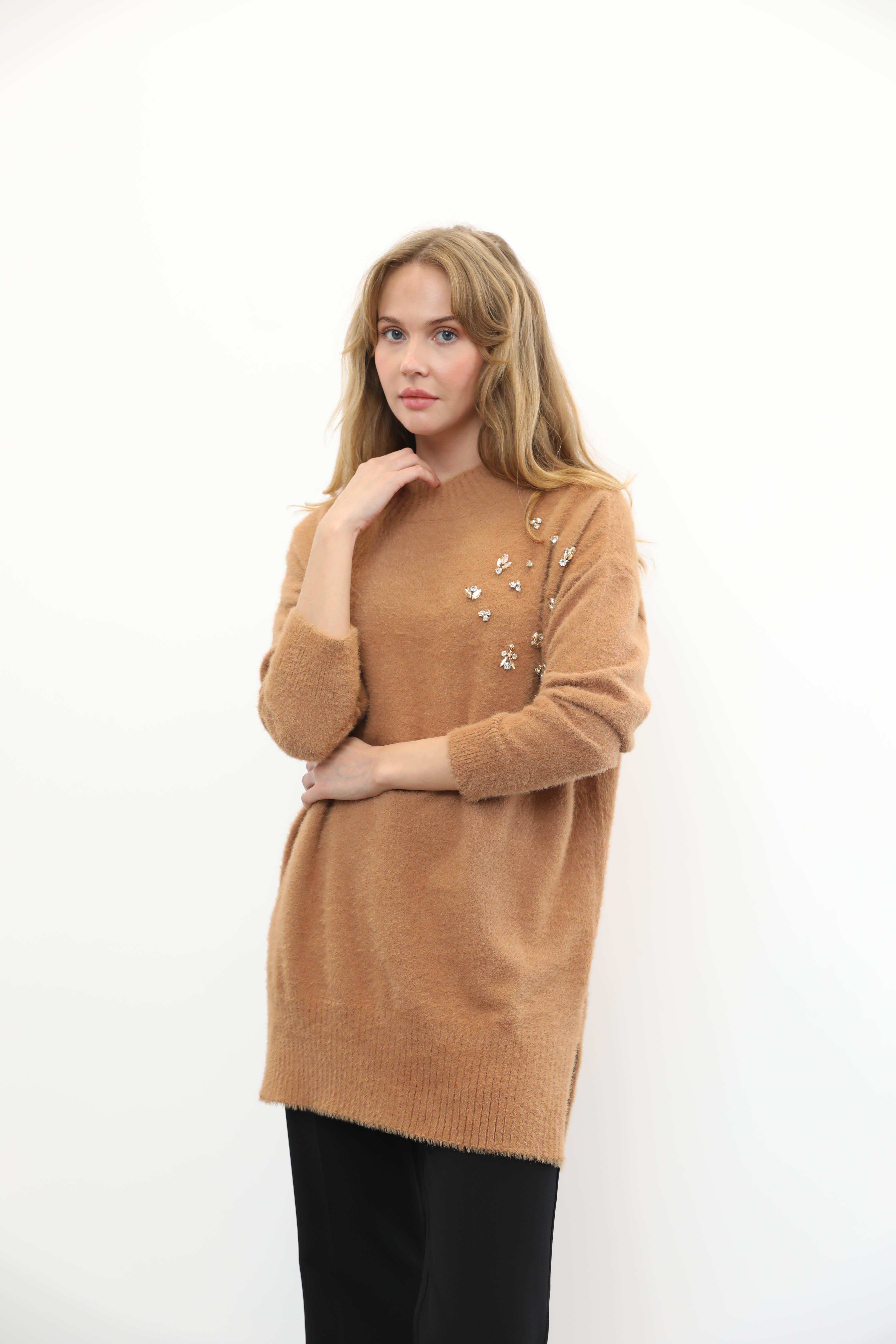 MİSSEMRAMİSS Missemramiss 4572 Maglione Angora Kazak - Camel Missemramiss 4572 Maglione Angora Kazak - Camel - Bilen Giyim Kazak 