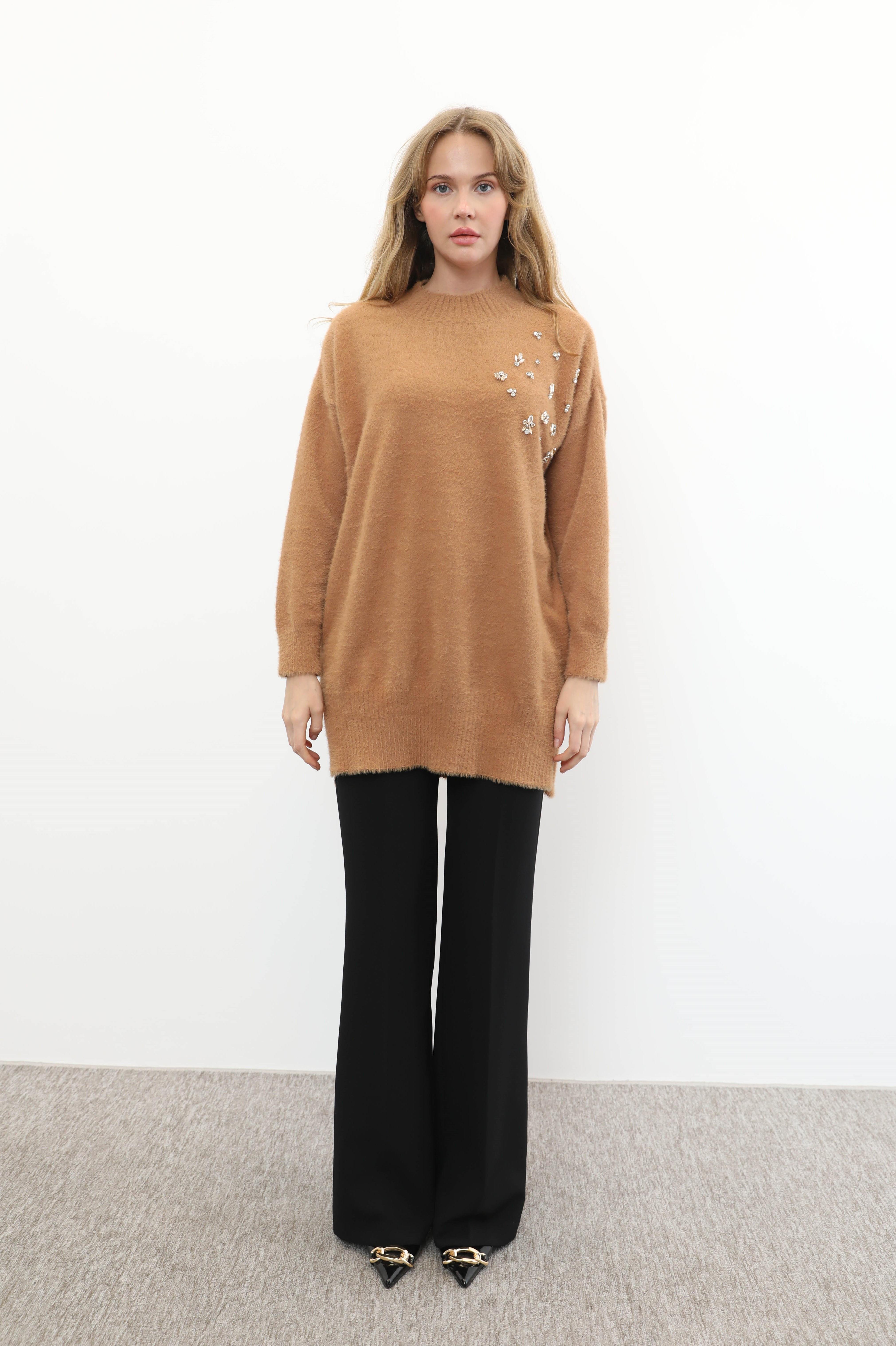 MİSSEMRAMİSS Missemramiss 4572 Maglione Angora Kazak - Camel Missemramiss 4572 Maglione Angora Kazak - Camel - Bilen Giyim Kazak 