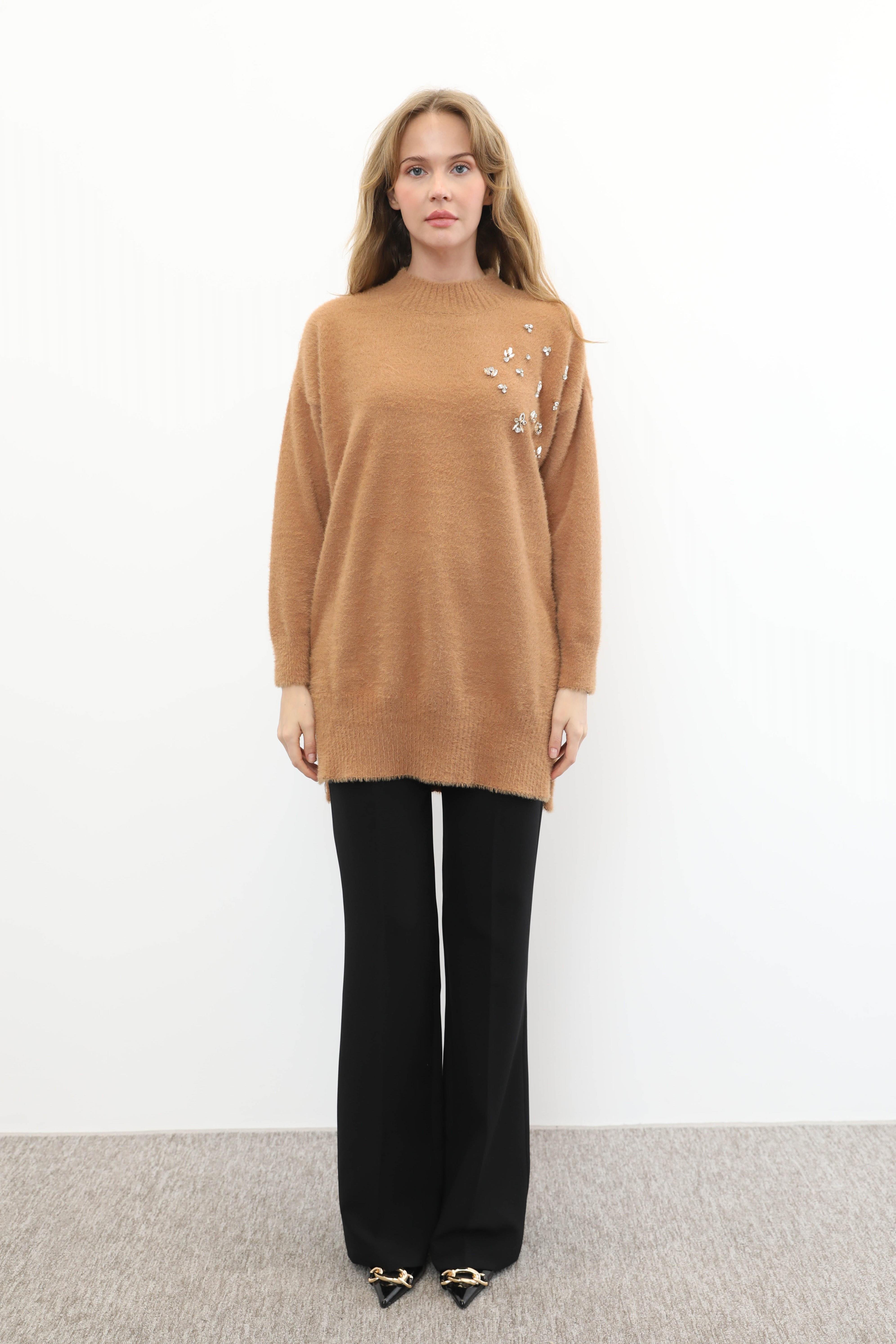 MİSSEMRAMİSS Missemramiss 4572 Maglione Angora Kazak - Camel Missemramiss 4572 Maglione Angora Kazak - Camel - Bilen Giyim Kazak 