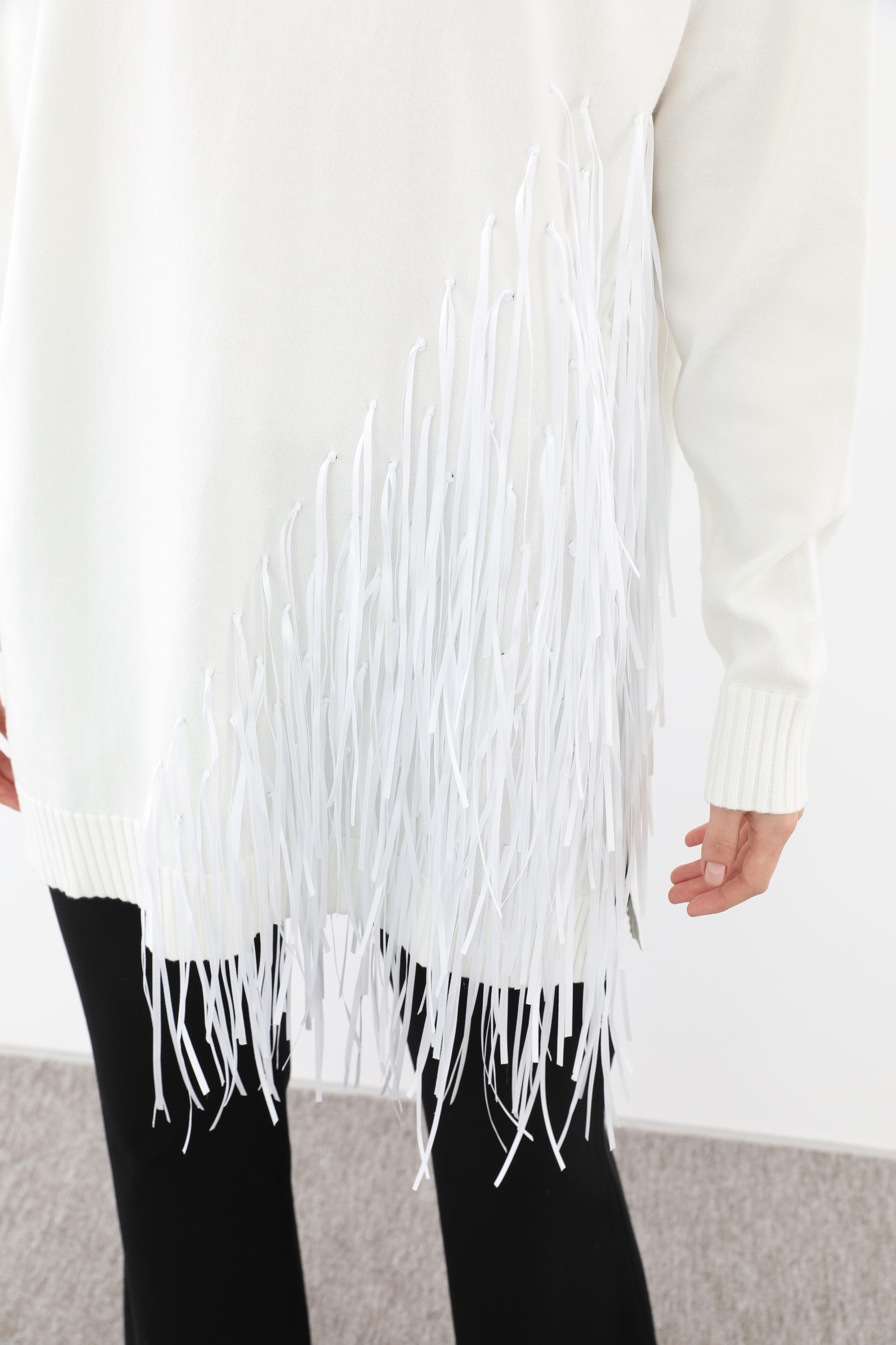 MİSSEMRAMİSS Missemramiss 4585 Rope Basic Triko Kazak - Ekru  Kazak 