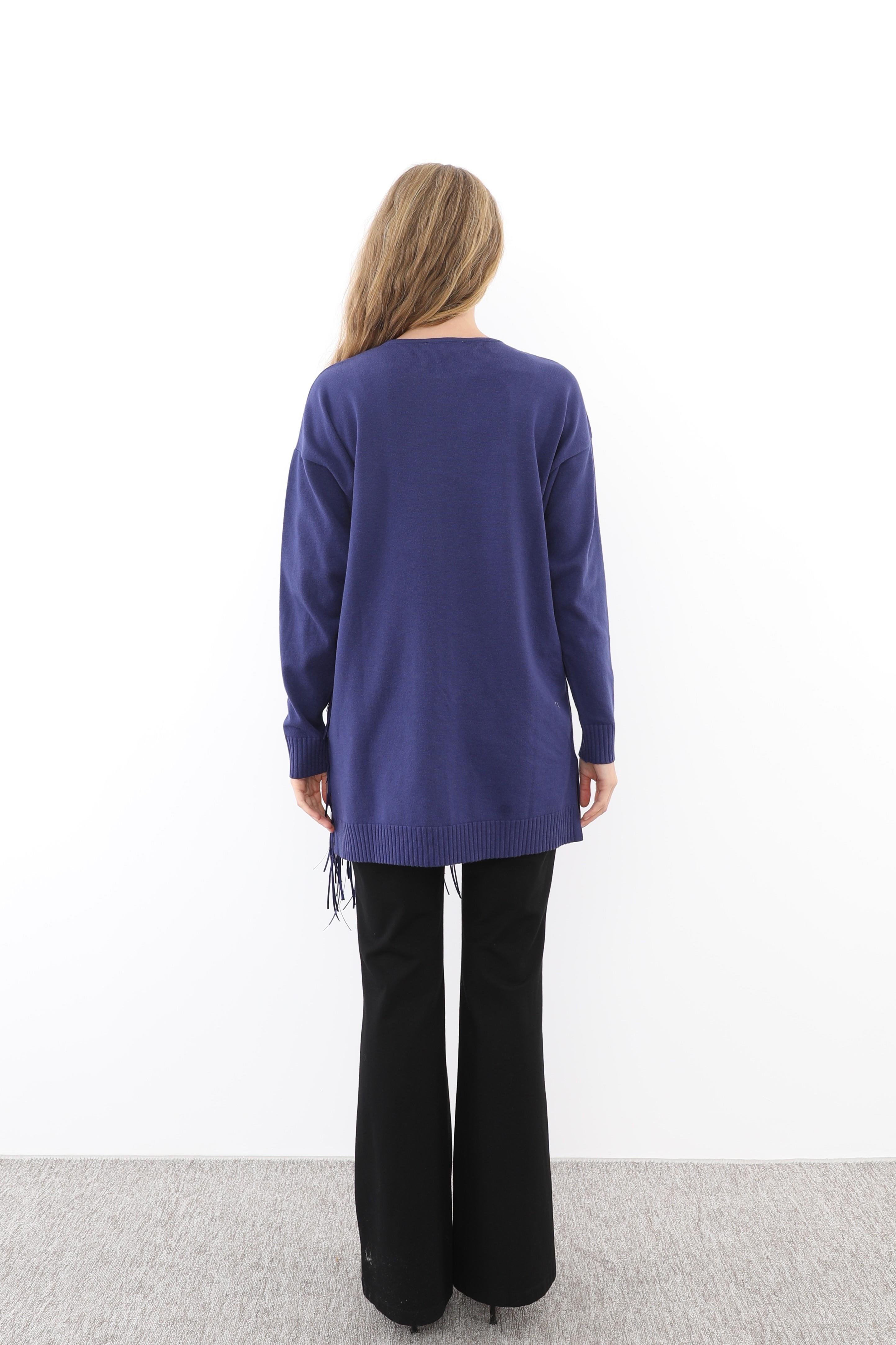 MİSSEMRAMİSS Missemramiss 4585 Rope Basic Triko Kazak - Lacivert  Kazak 