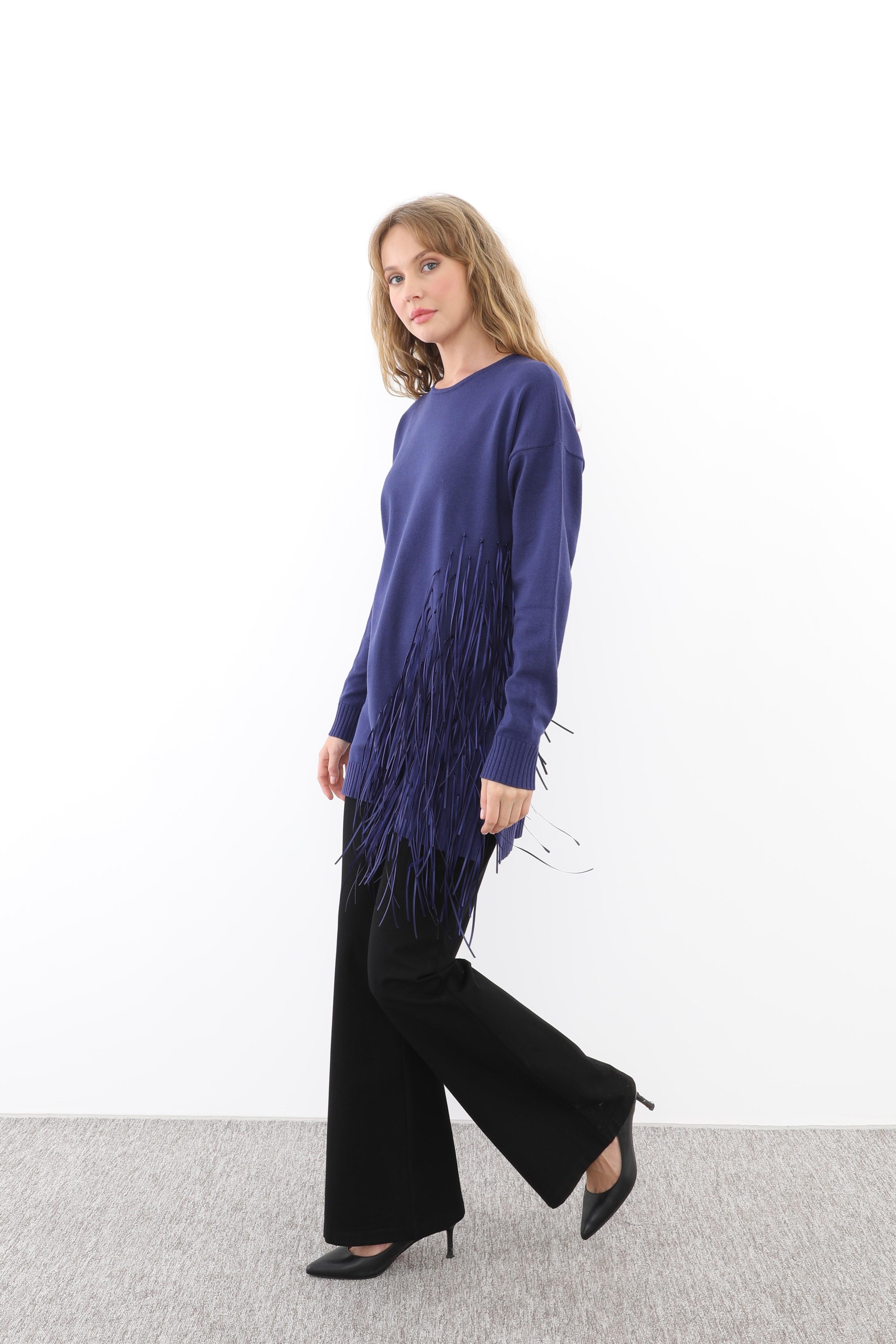 MİSSEMRAMİSS Missemramiss 4585 Rope Basic Triko Kazak - Lacivert  Kazak 