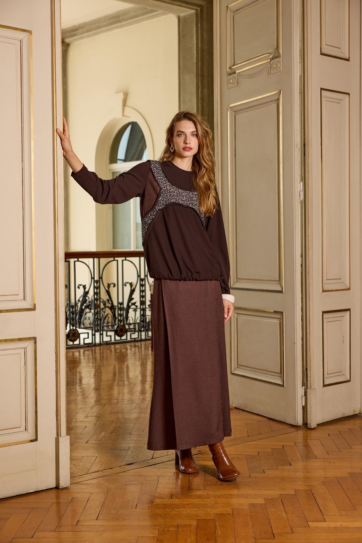 MİSSWHENCE Misswhence 36000 Tunik - Kahverengi  Tunik 
