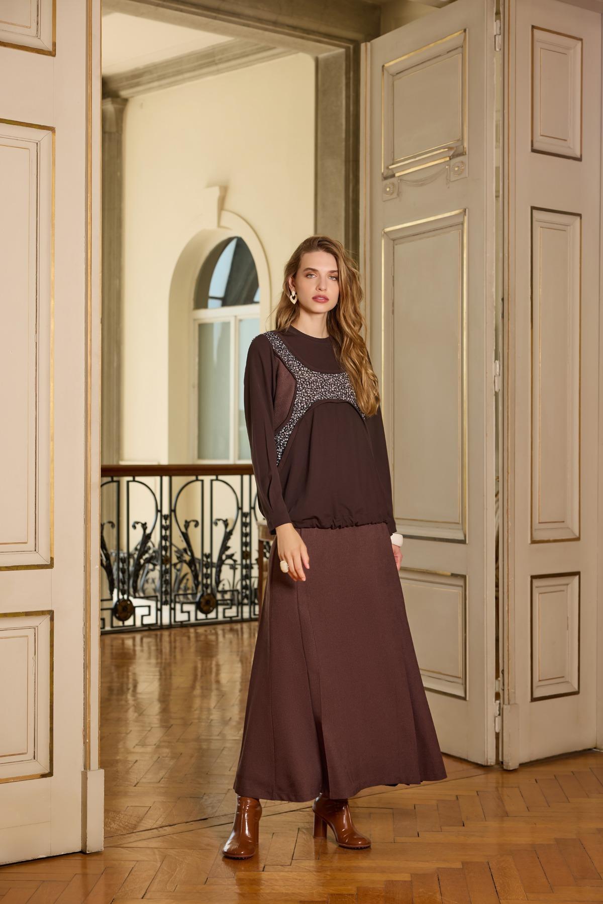 MİSSWHENCE Misswhence 36000 Tunik - Kahverengi  Tunik 
