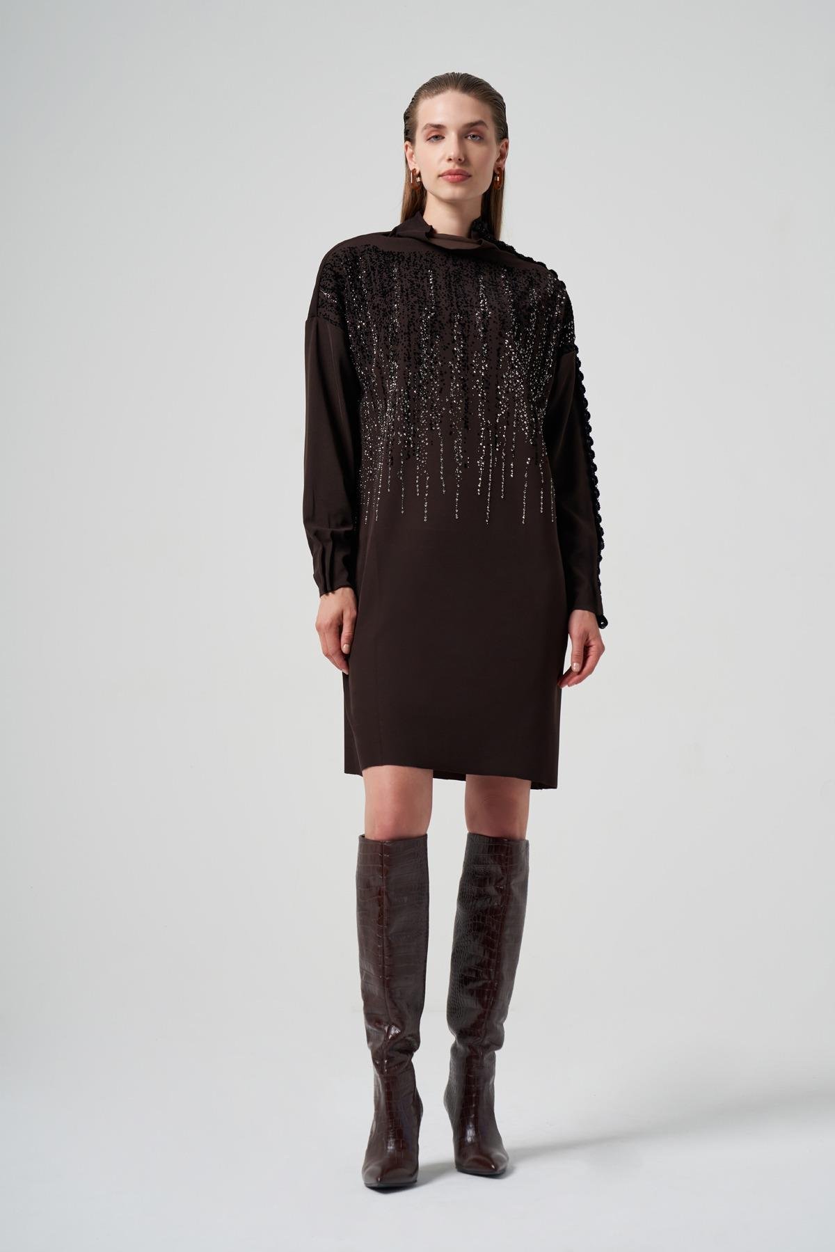 MİSSWHENCE Misswhence 36012 Tunik - Kahve  Tunik 