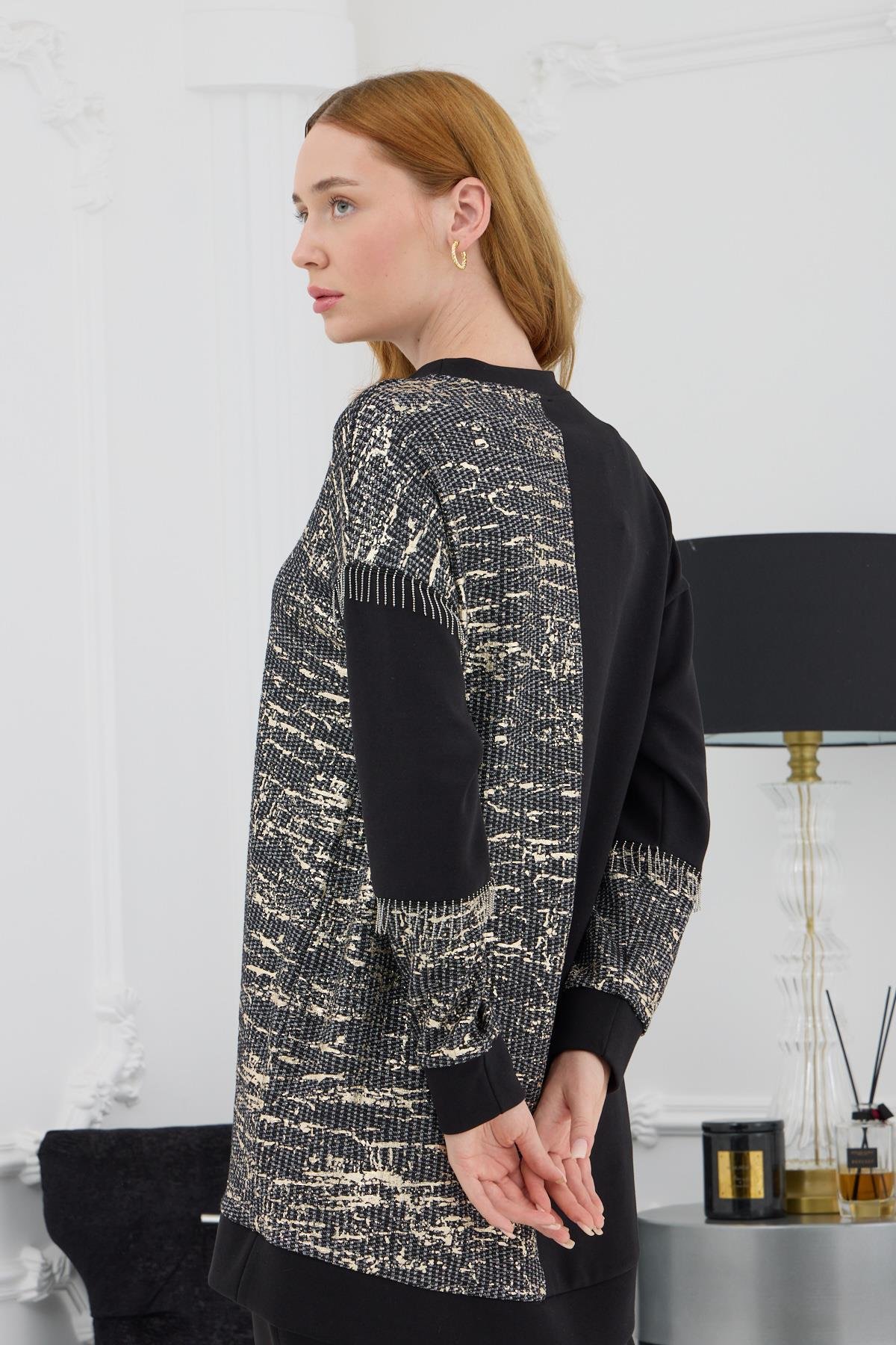 MOODBASİC Moodbasic Mb21.279 Zincir Detaylı Triko Tunik - Siyah Moodbasic Mb21.279 Zincir Detaylı Triko Tunik - Siyah - Bilen Giyim Tunik 