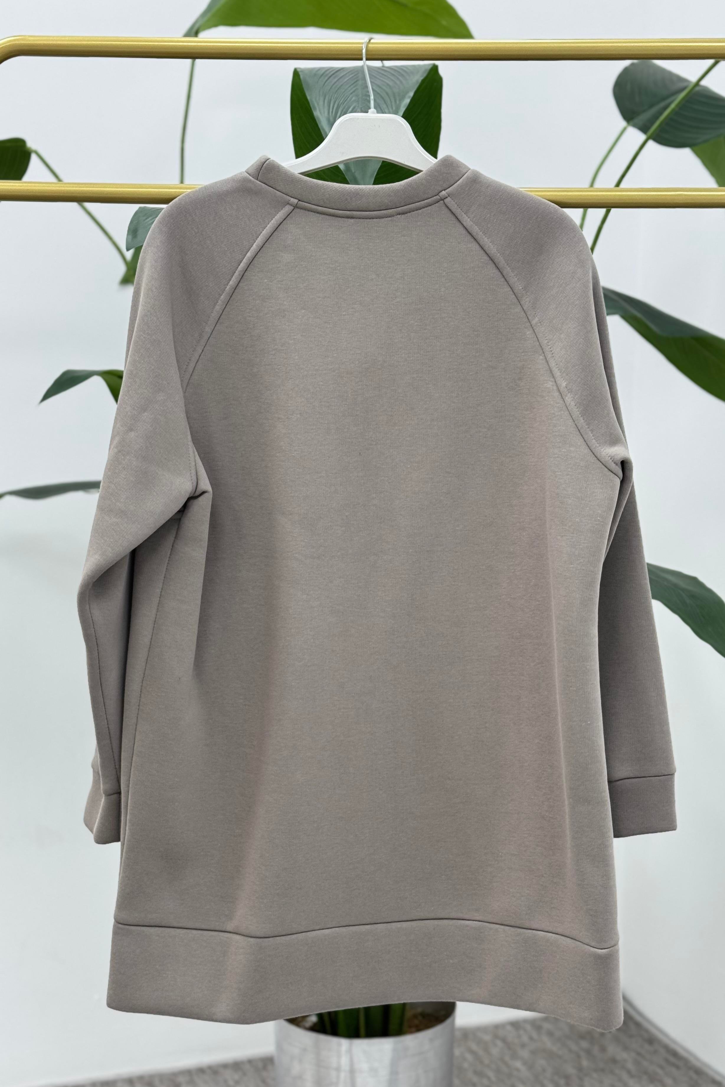 MOODBASİC Moodbasic Mb21.286 İçi Polarlı Zımbalı Tunik - Gri  Tunik 
