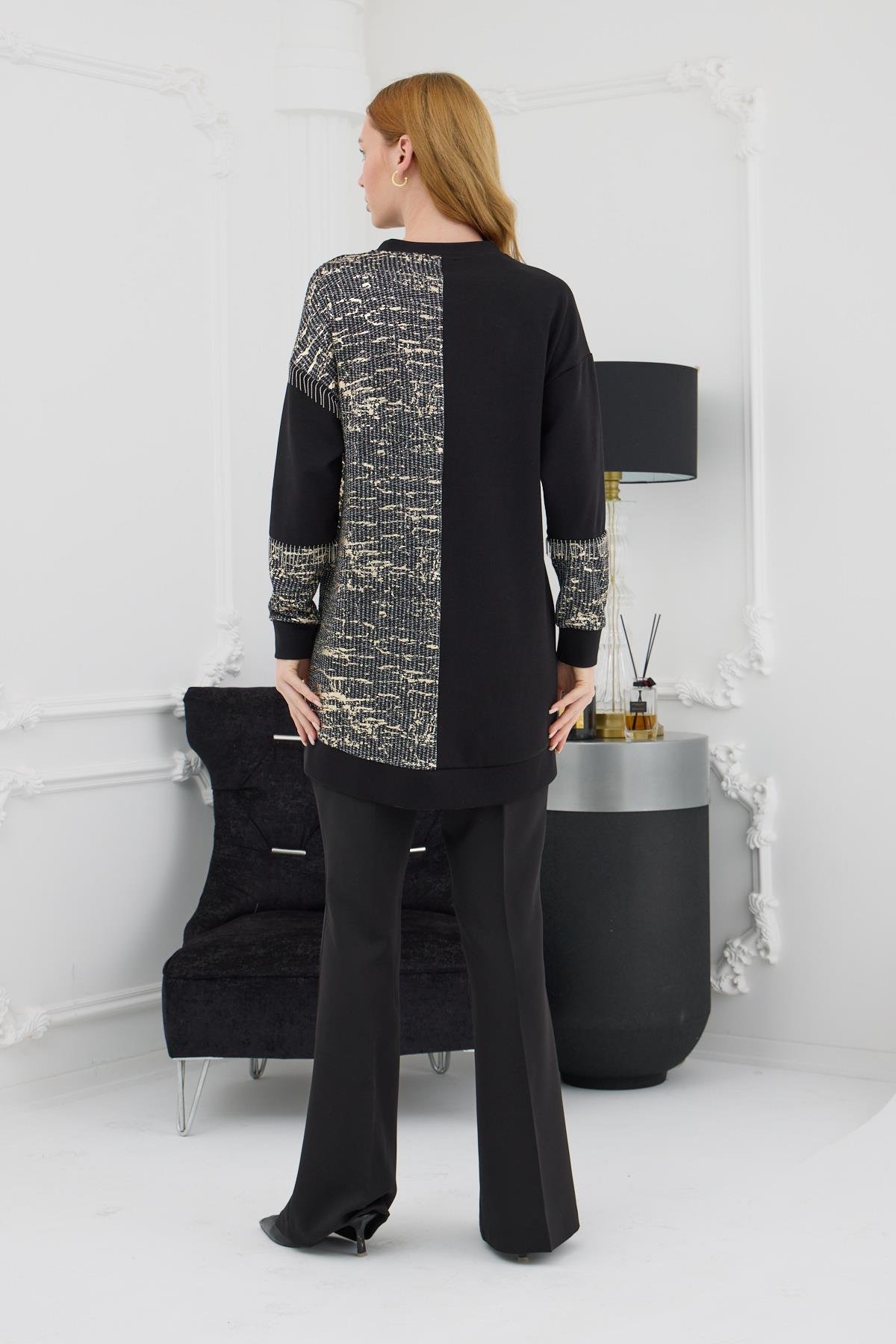 MOODBASİC Moodbasic Mb21.279 Zincir Detaylı Triko Tunik - Siyah Moodbasic Mb21.279 Zincir Detaylı Triko Tunik - Siyah - Bilen Giyim Tunik 