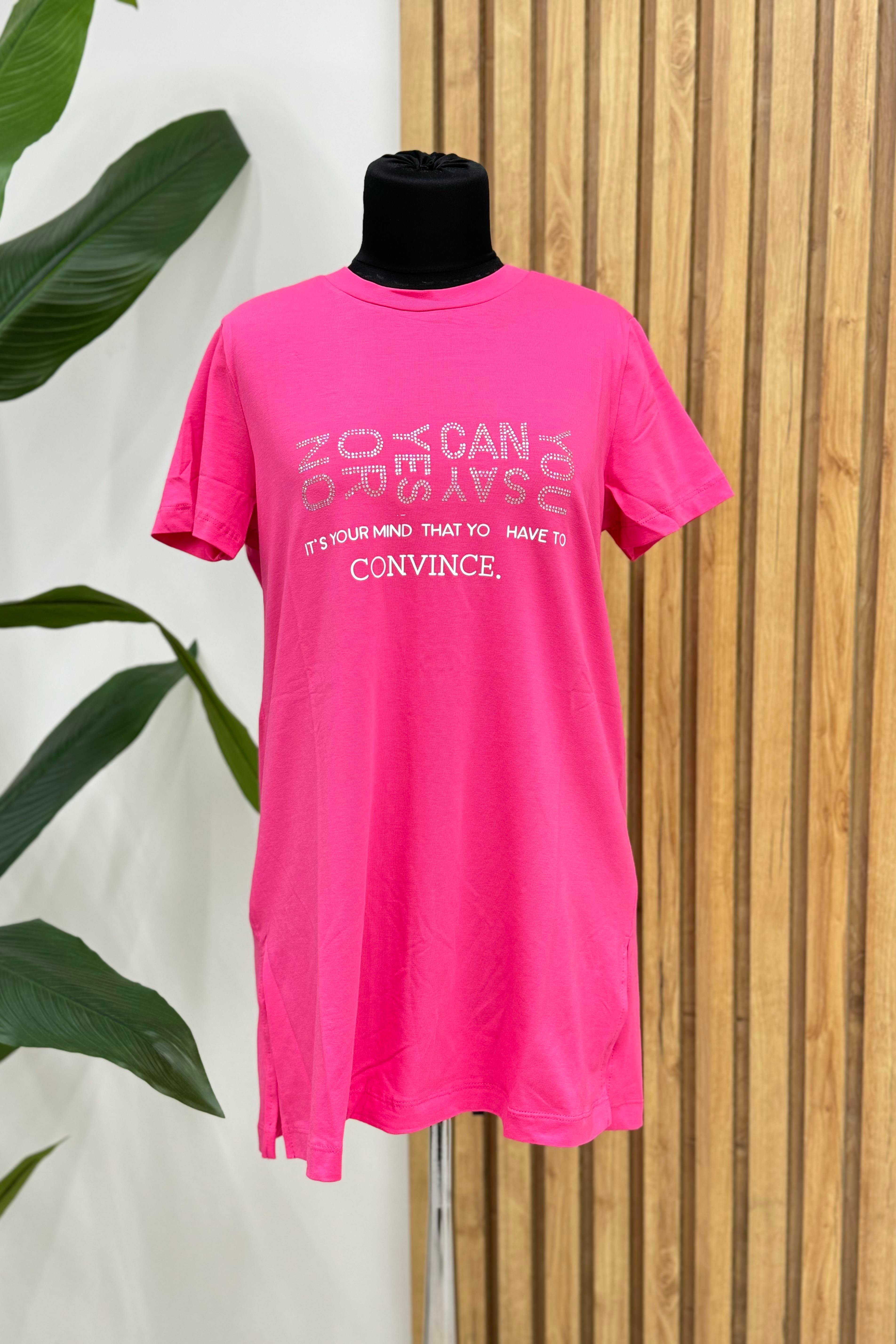 MOODBASİC Moodbasic Mb27.180 Taş Baskılı T-Shirt - Fuşya  T-shirt