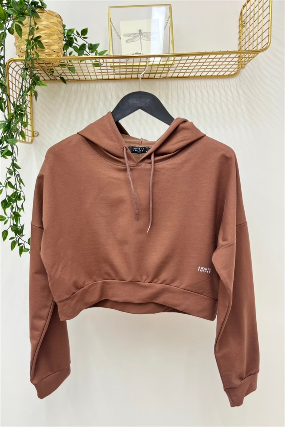 NEVA Crop Model Penye Sweat - 5002 - Kahve  Sweatshirt