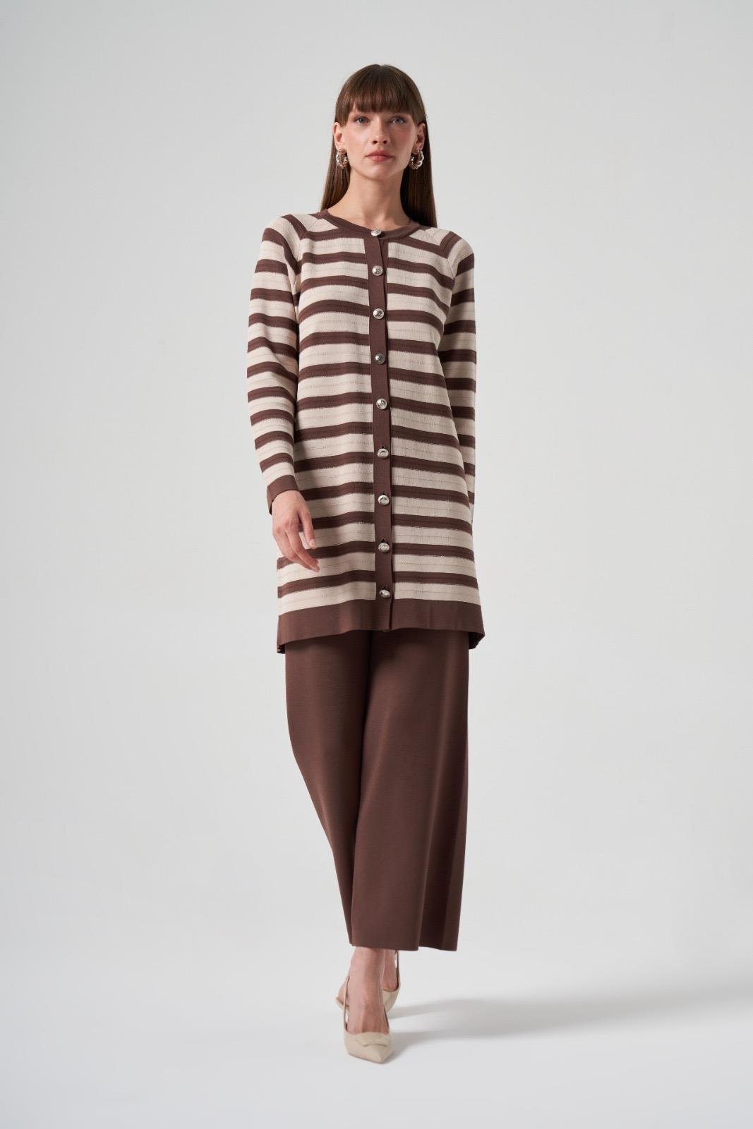 NUSS Nuss 002 Merserize Bol Paça Pantolon - Kahve  Pantolon 