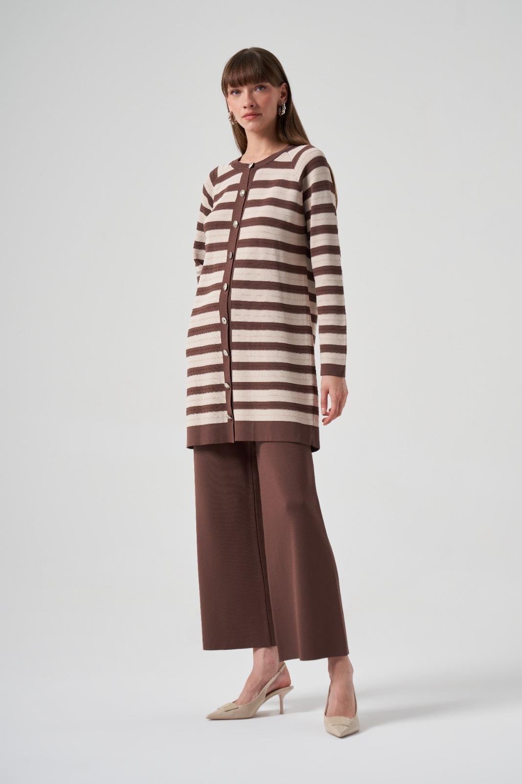 NUSS Nuss 002 Merserize Bol Paça Pantolon - Kahve  Pantolon 