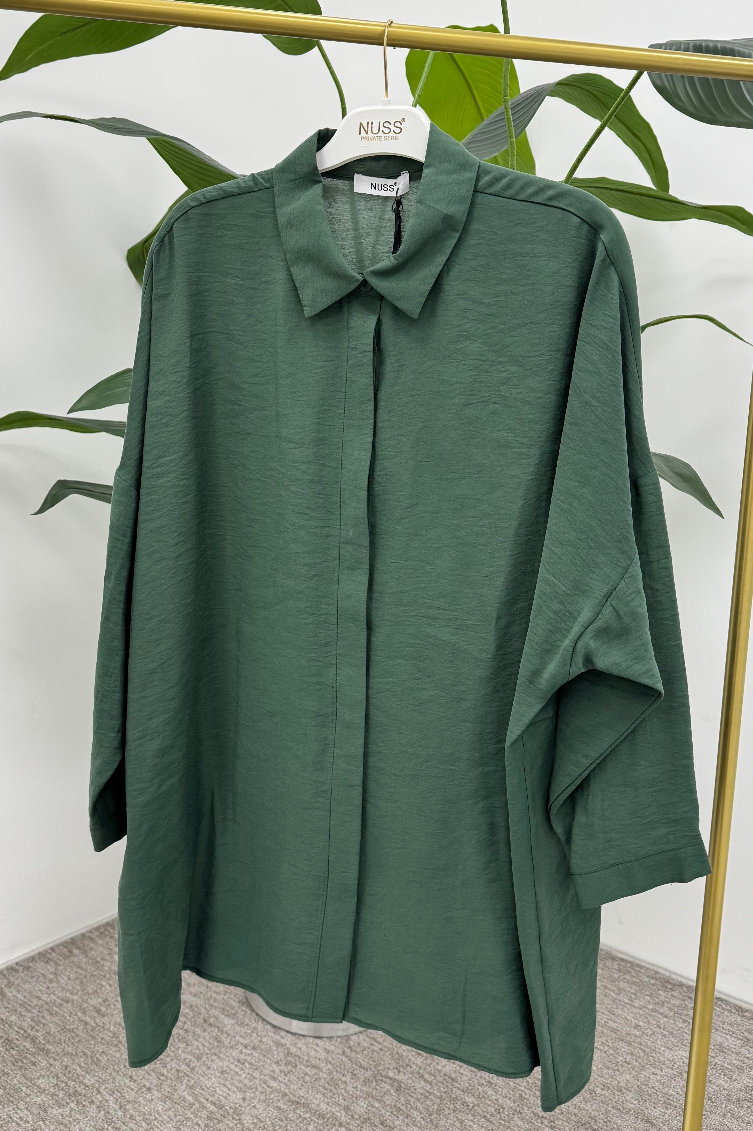 NUSS Nuss 3001 Oversize Basic Gömlek - Turmalin  Tunik 