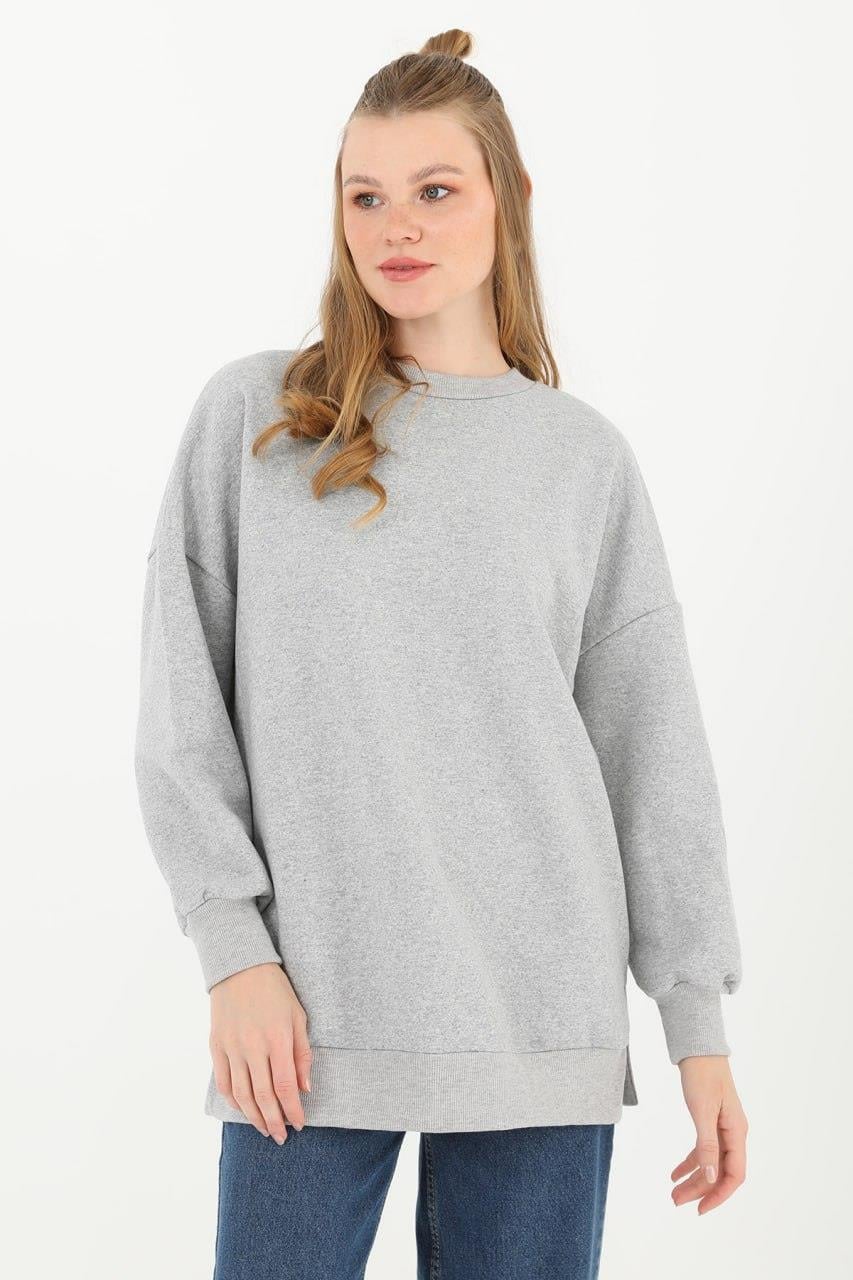 PUANE Şardonlu Basic Sweat 32108 - Gri  Sweatshirt 