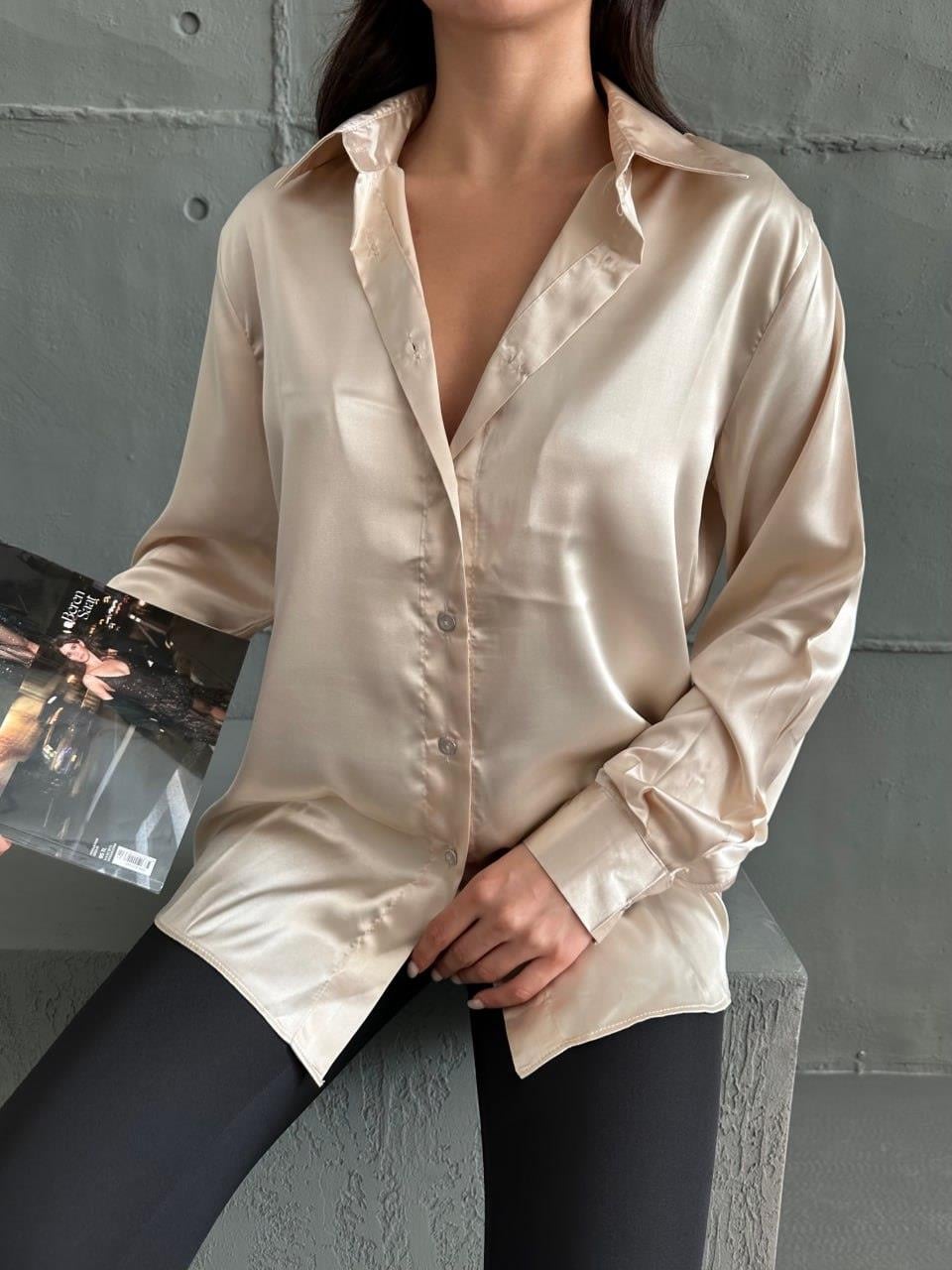 Radica Fashion Saten Gömlek 5901 - Bej  Bluz & Gömlek