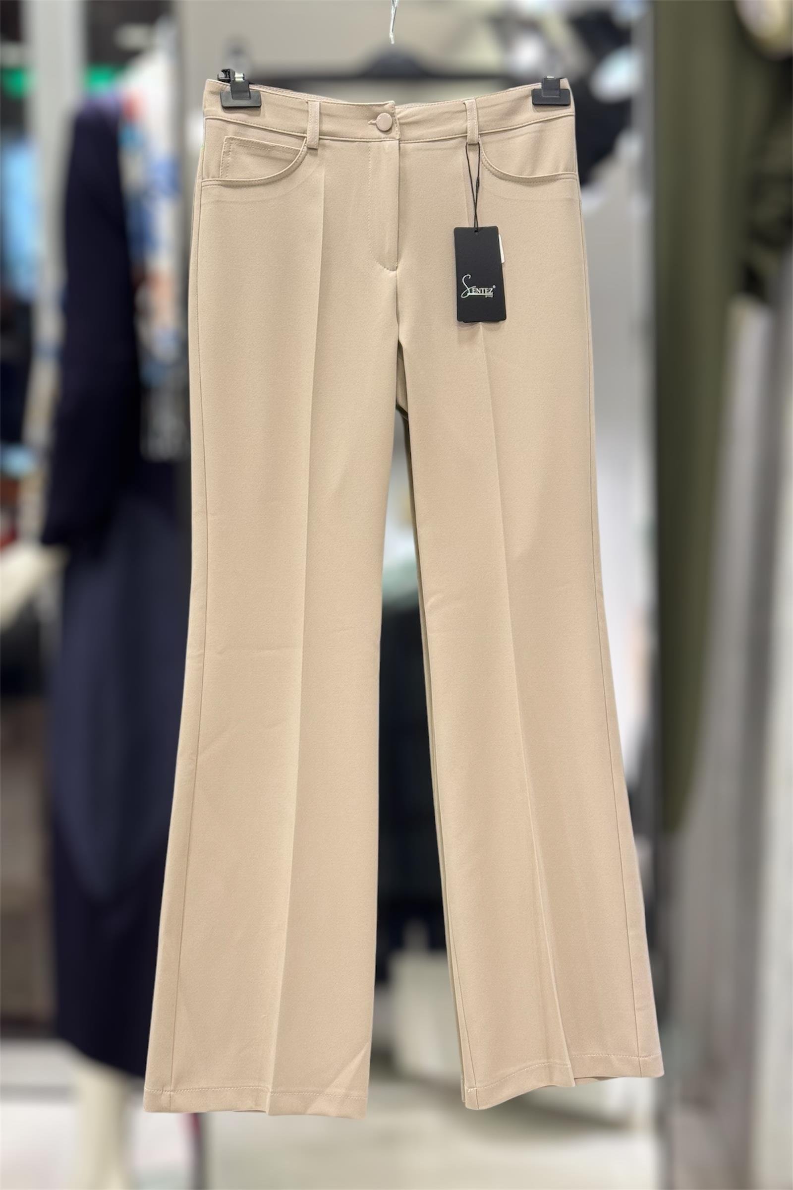 Sentez Sentez 112 Beş Cep İspanyol Paça Pantolon - Taş  Pantolon 