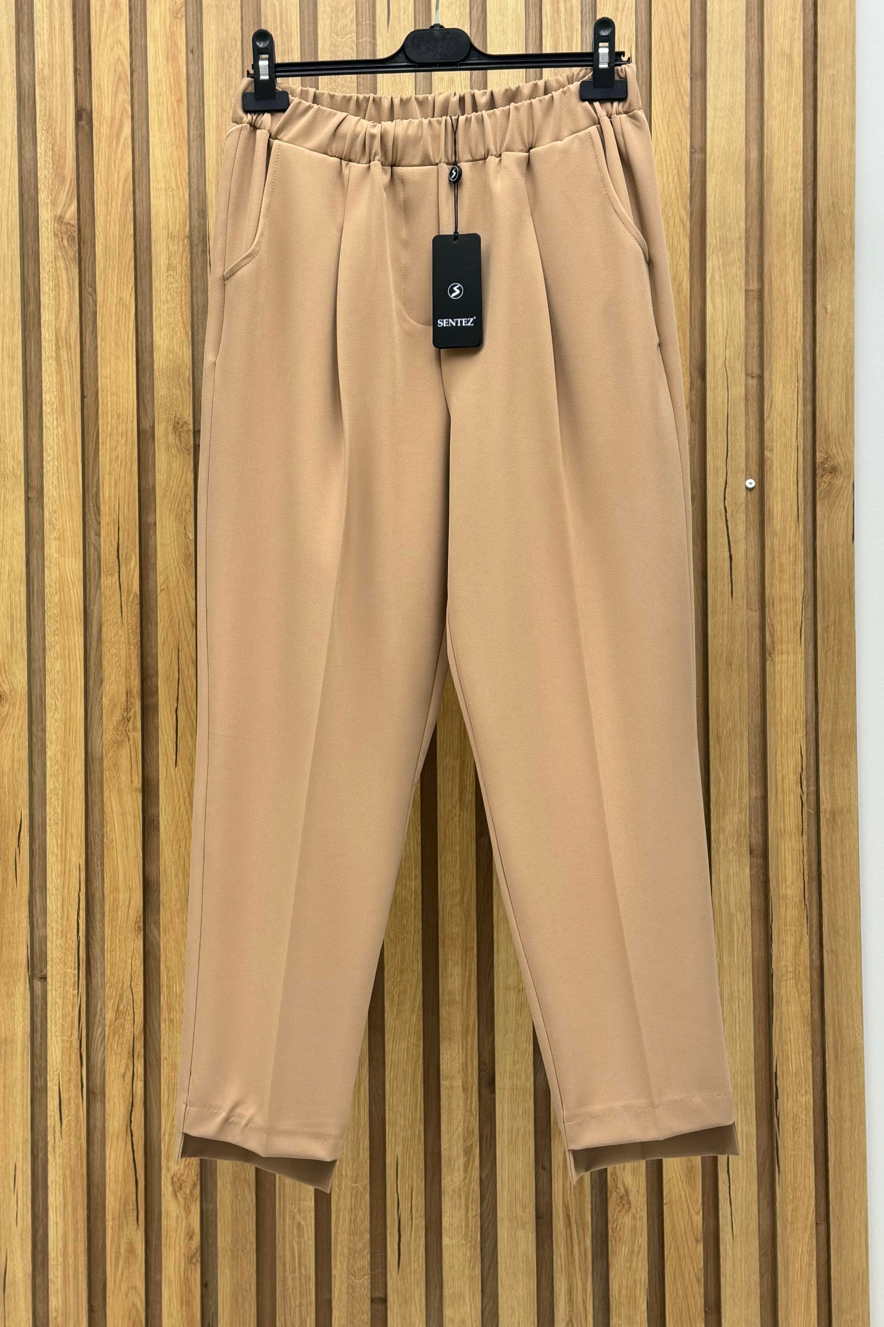 Sentez Sentez 5385 Beli Lastikli Önü Kısa Arkası Uzun Pantolon - Camel Sentez 5385 Beli Lastikli Önü Kısa Arkası Uzun Pantolon - Camel - Bilen Giyim Pantolon
