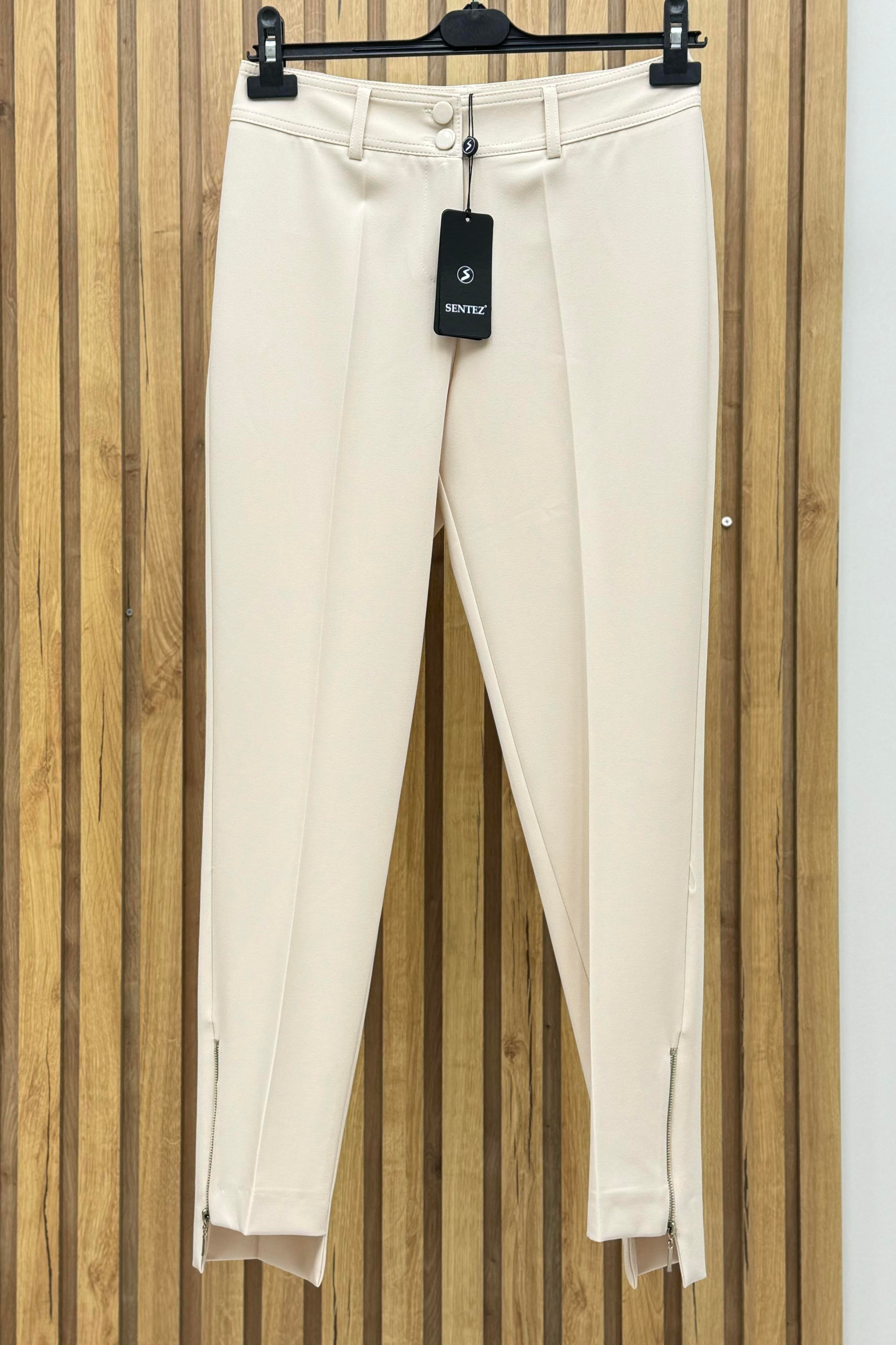 Sentez Sentez 5535 Paçası Fermuarlı Classic Pantolon - Bej Sentez 5535 Paçası Fermuarlı Classic Pantolon - Bej - Bilen Giyim Pantolon