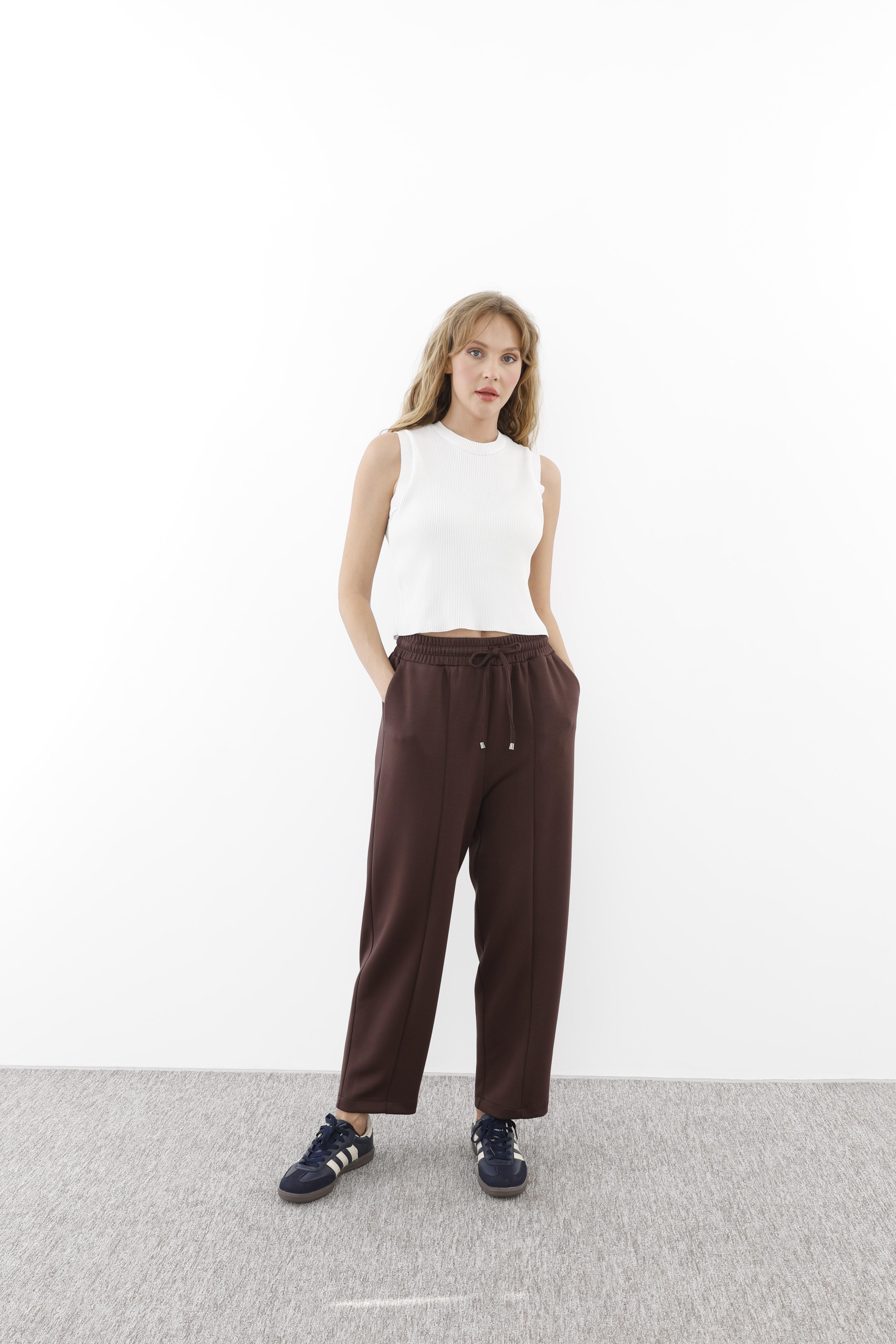 Sentez 5554-1 Önden Parçalı Havuç Bambu Pantolon - Bilen Giyim