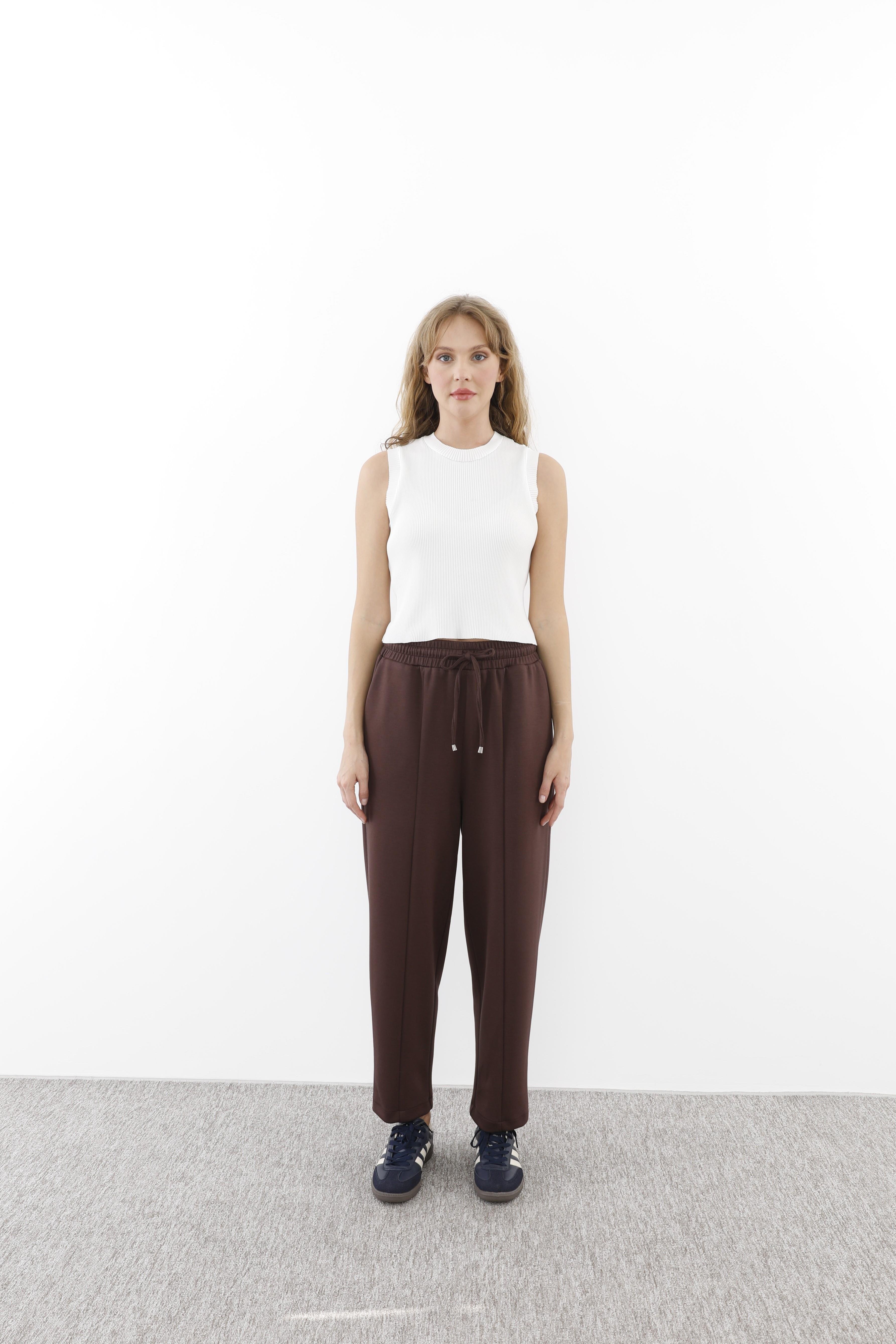 Sentez 5554-1 Önden Parçalı Havuç Bambu Pantolon - Bilen Giyim