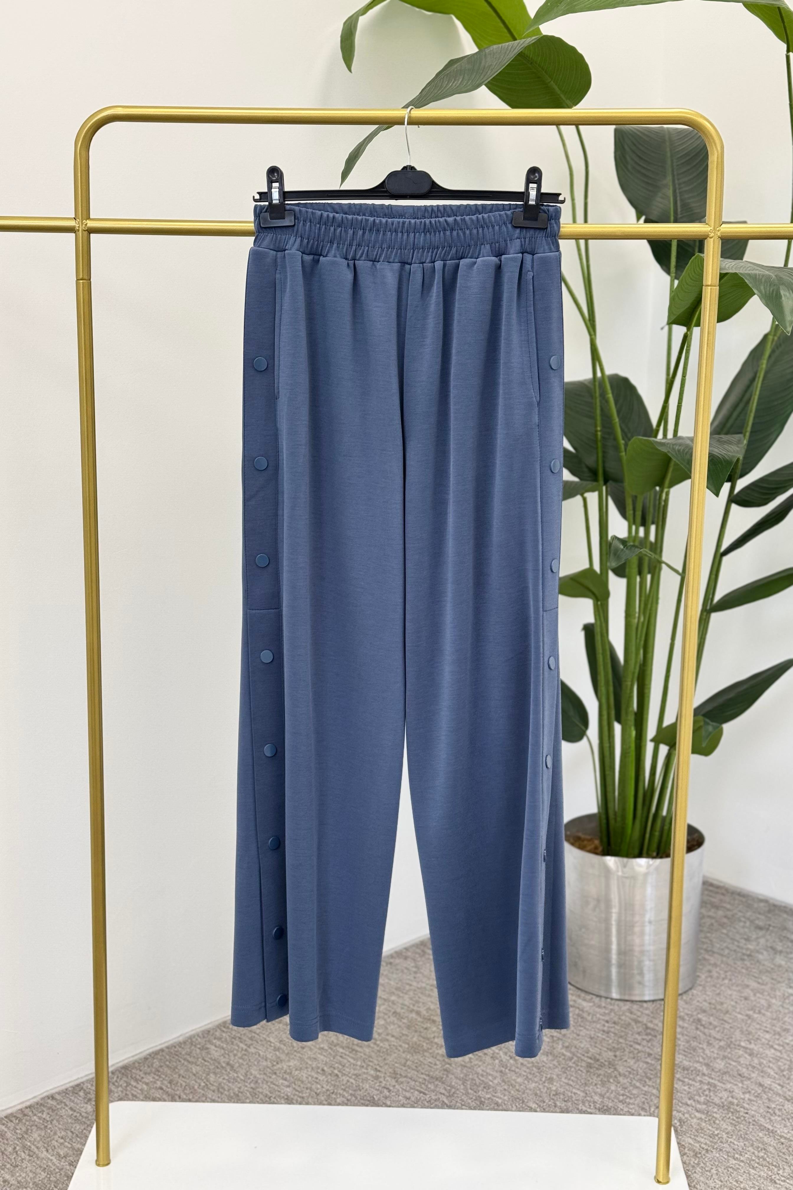 Sentez Sentez 5569 Bambu Geniş Paça Pantolon - İndigo  Pantolon 