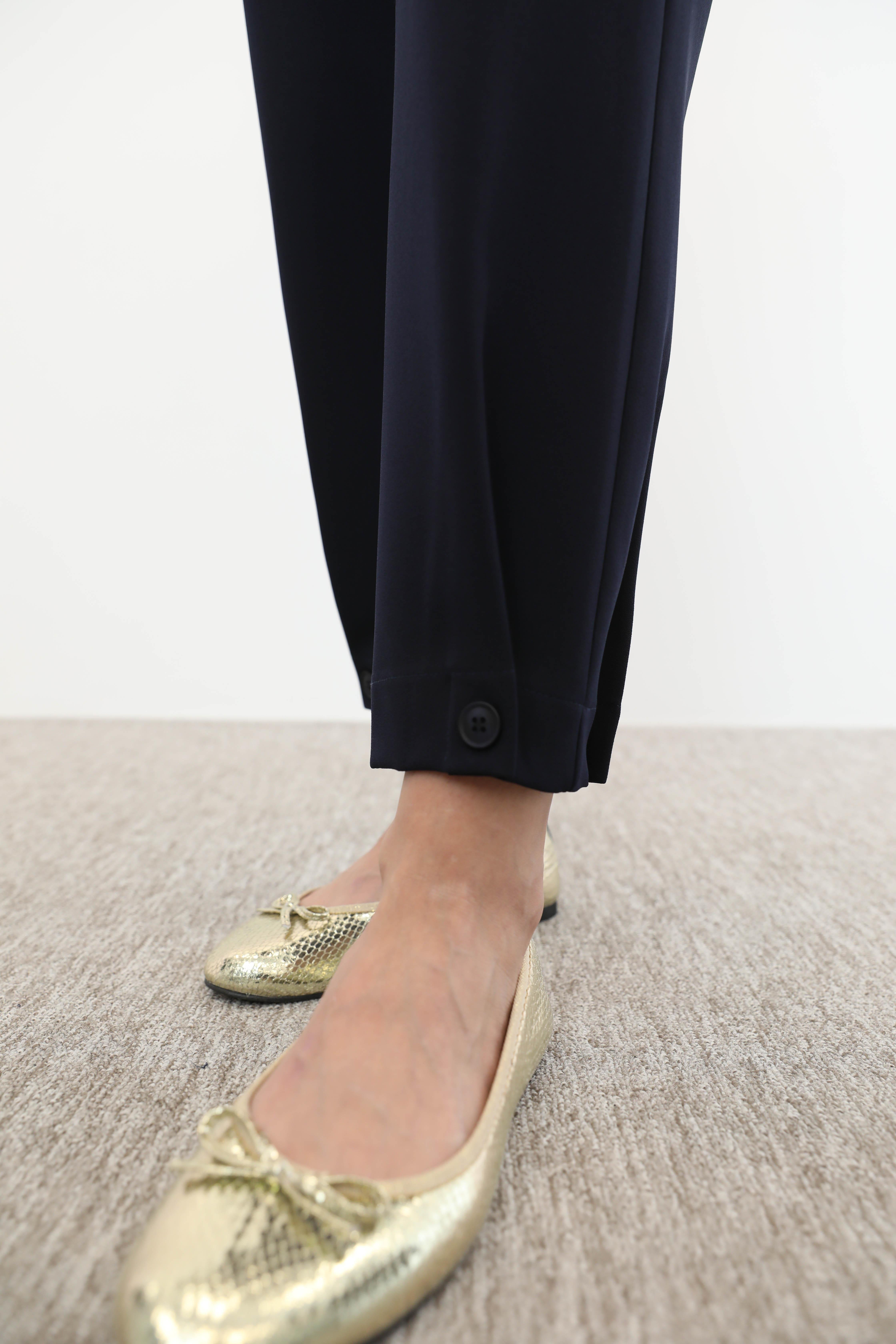 Sentez Sentez 5574 Paça Düğme Detaylı Pantolon - Lacivert Sentez 5574 Paça Düğme Detaylı Pantolon - Lacivert - Bilen Giyim Pantolon 