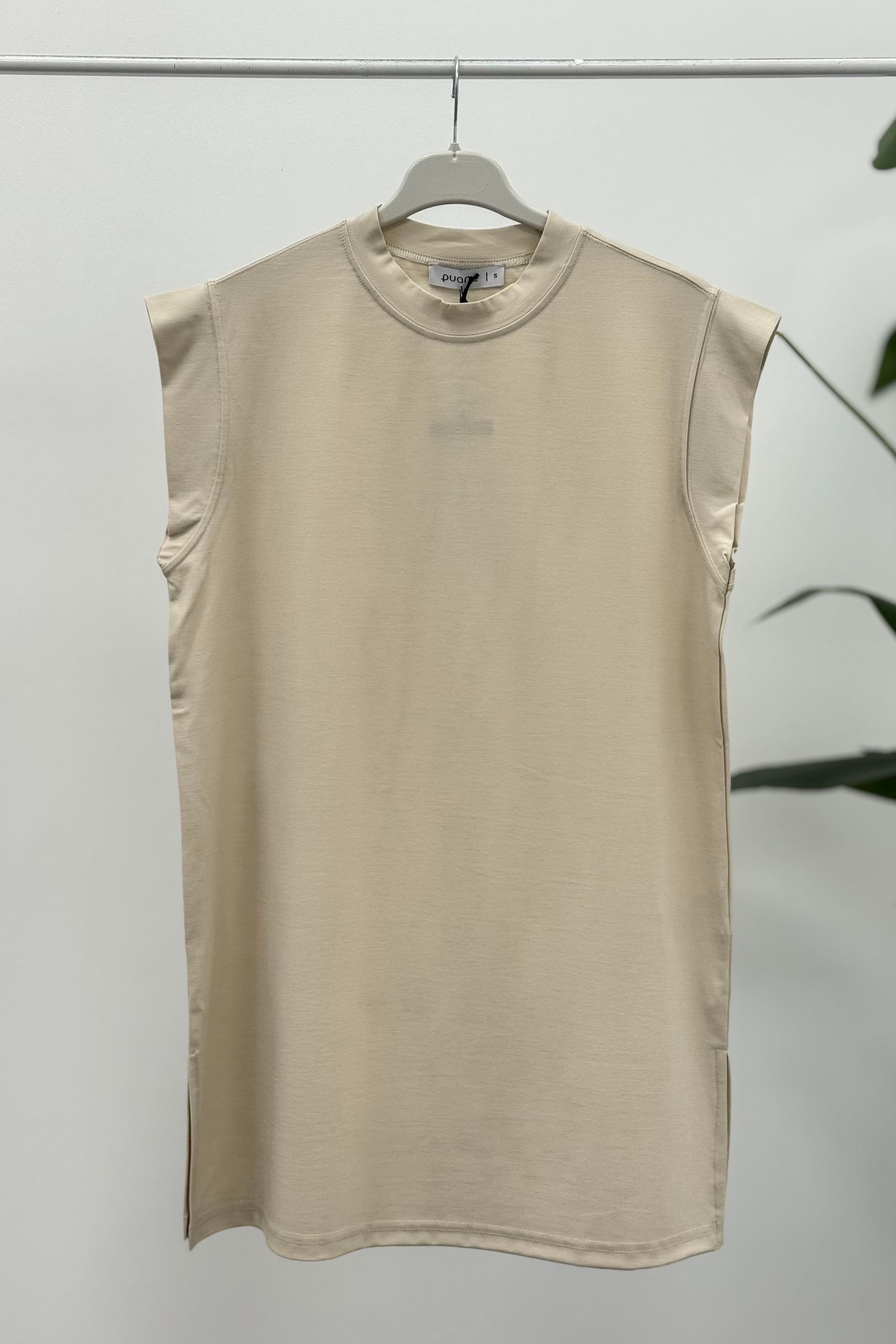 PUANE Sıfır Kol Modal İçlik T-shirt 40008 - Bej Sıfır Kol Modal İçlik T-shirt 40008 - Bilen Giyim İçlik 