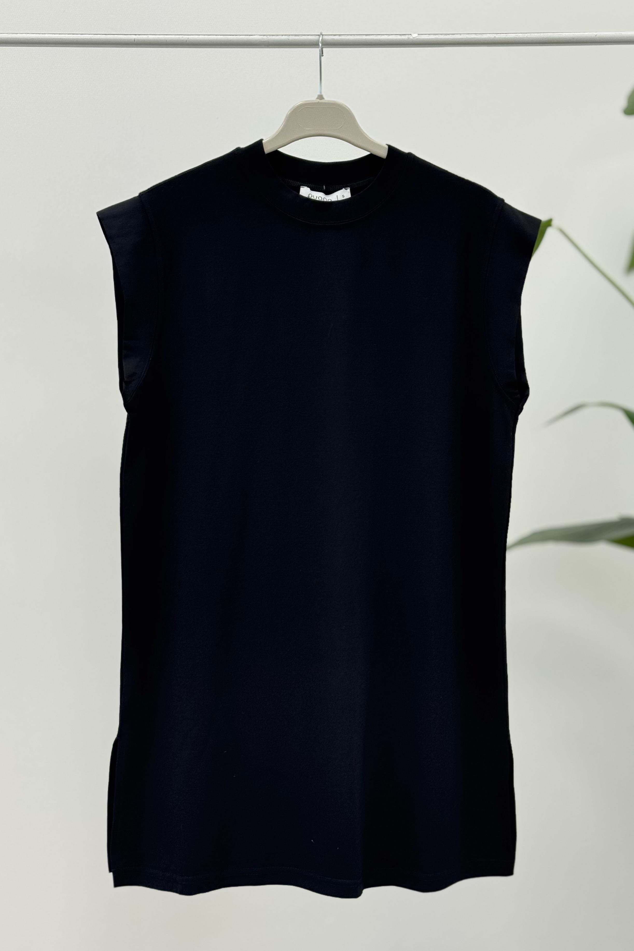 PUANE Sıfır Kol Modal İçlik T-shirt 40008 - Siyah Sıfır Kol Modal İçlik T-shirt 40008 - Bilen Giyim İçlik 