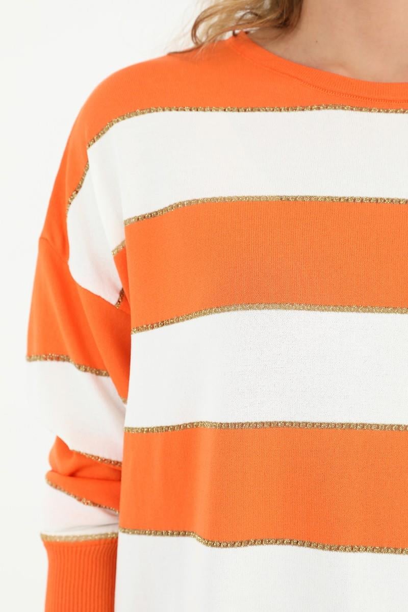 PUANE Sim Geçişli Merserize Tunik 10549 - Oranj  Tunik 