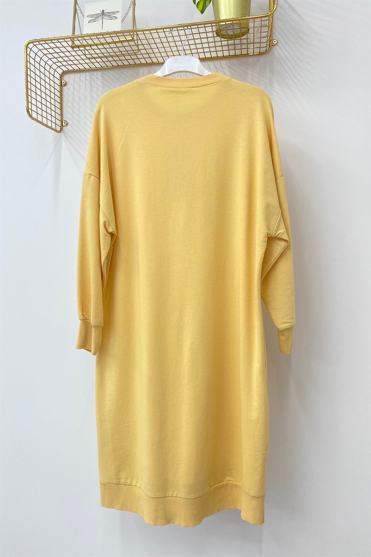 SOUL Soul 30645 Düz Renk Uzun Boy Sweat Tunik - Kayısı