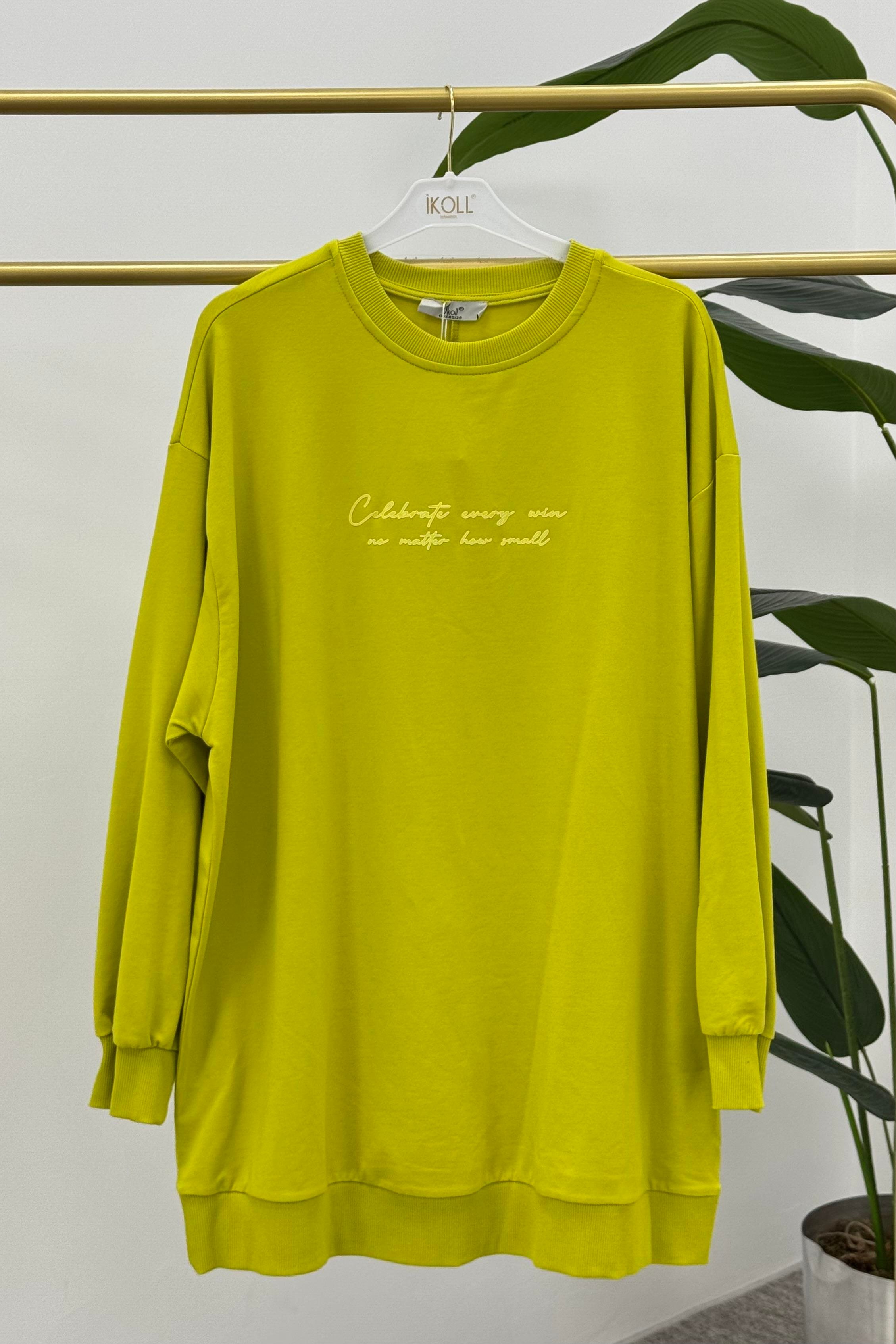 İKOLL Tonlamalı Yüksek Baskı Basic Tunik 0034120 - Lime Tonlamalı Yüksek Baskı Basic Tunik 0034120 - Lime - Bilen Giyim Tunik 