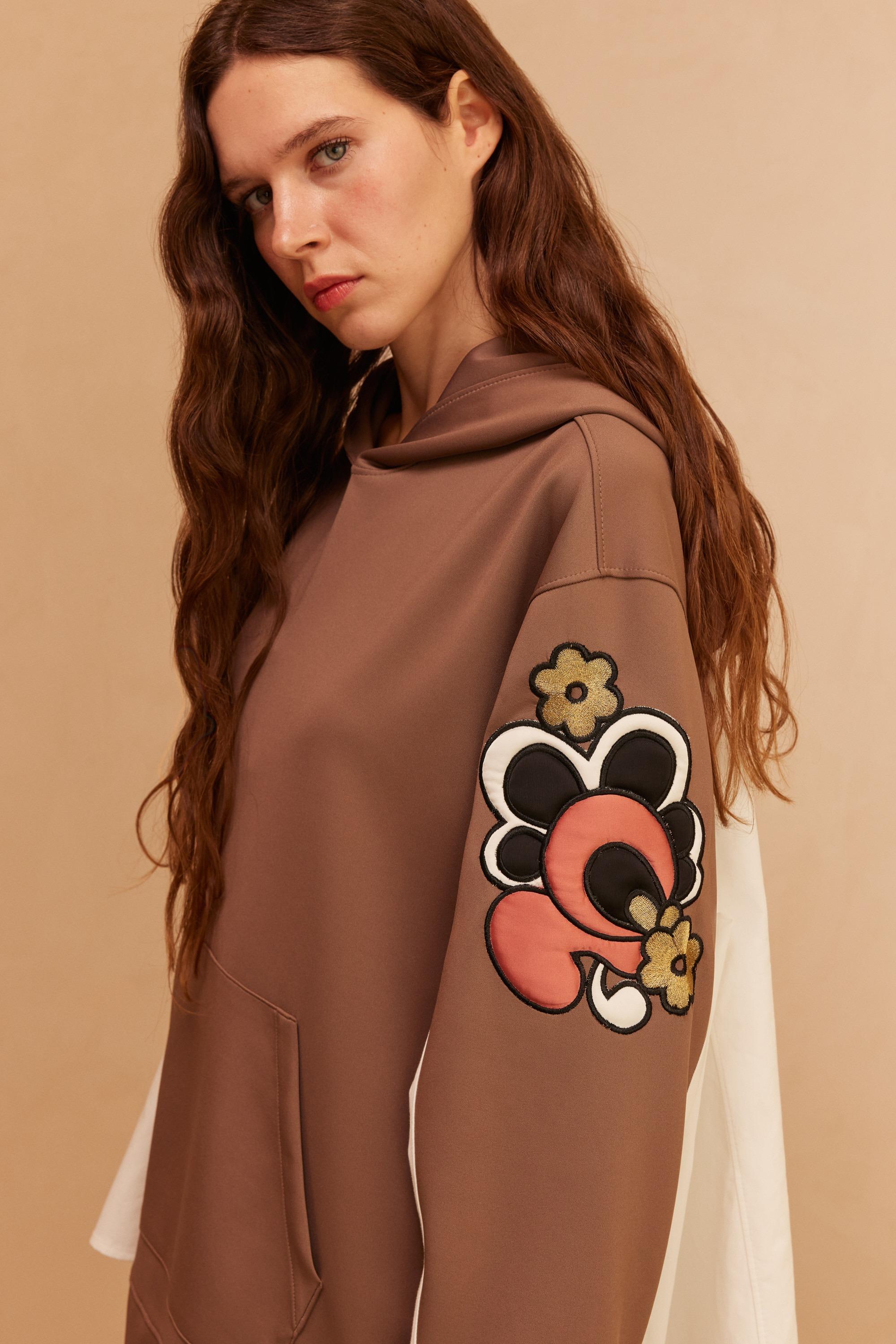 VENÖVE Venöve 24Ssswe0003 Hoodie Sweat - Vizon  Tunik 
