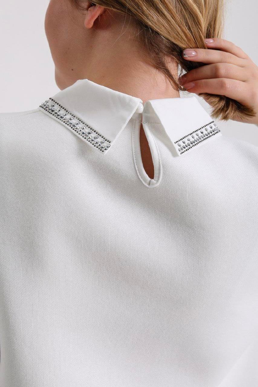OLİVİA Yaka Taşlı Sweat 2747 - Ekru  Sweatshirt 