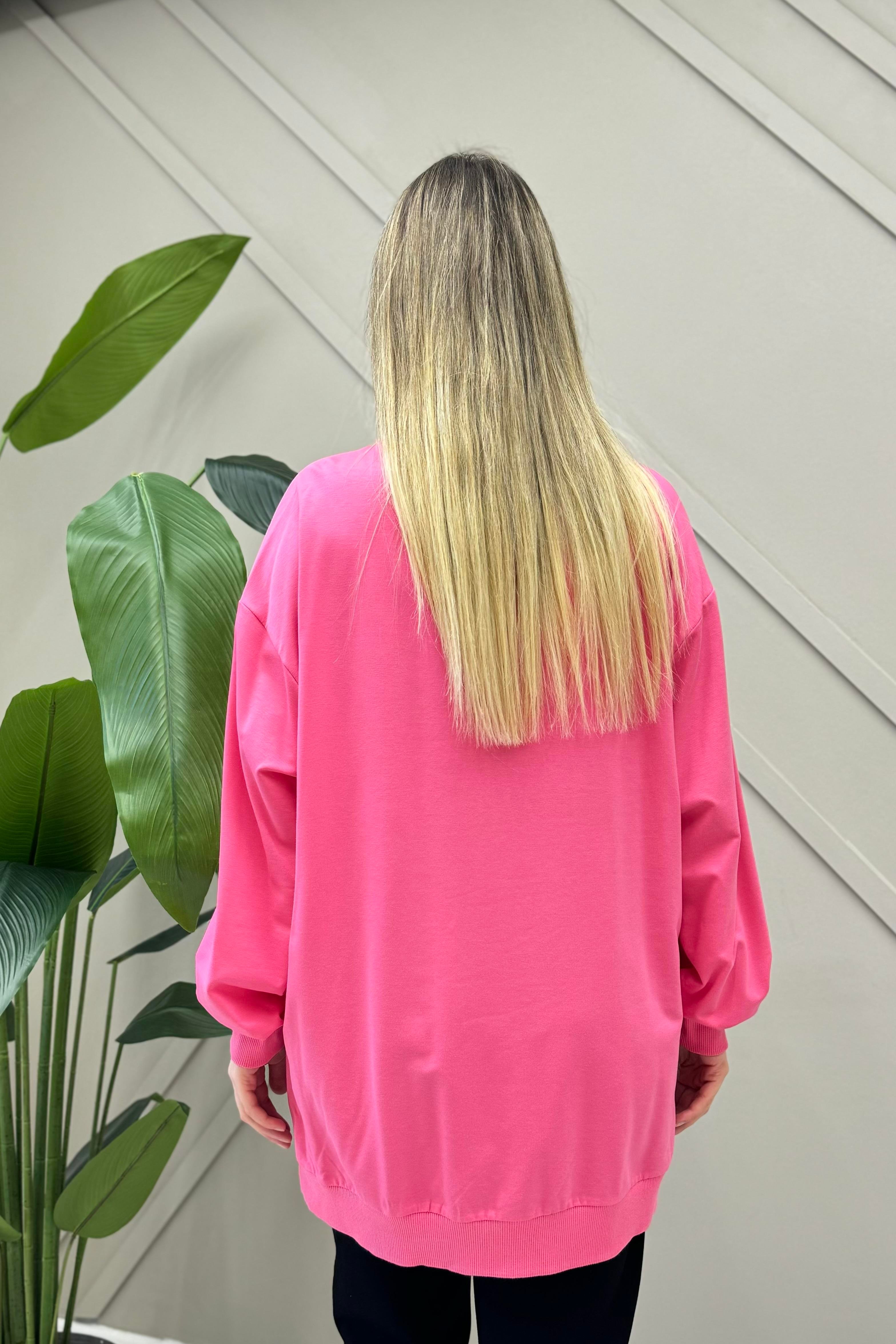 İKOLL Yüksek Baskılı Basıc Tunik 0032345 - Pembe Yüksek Baskılı Basıc Tunik 0032345 - Pembe - Bilen Giyim Tunik