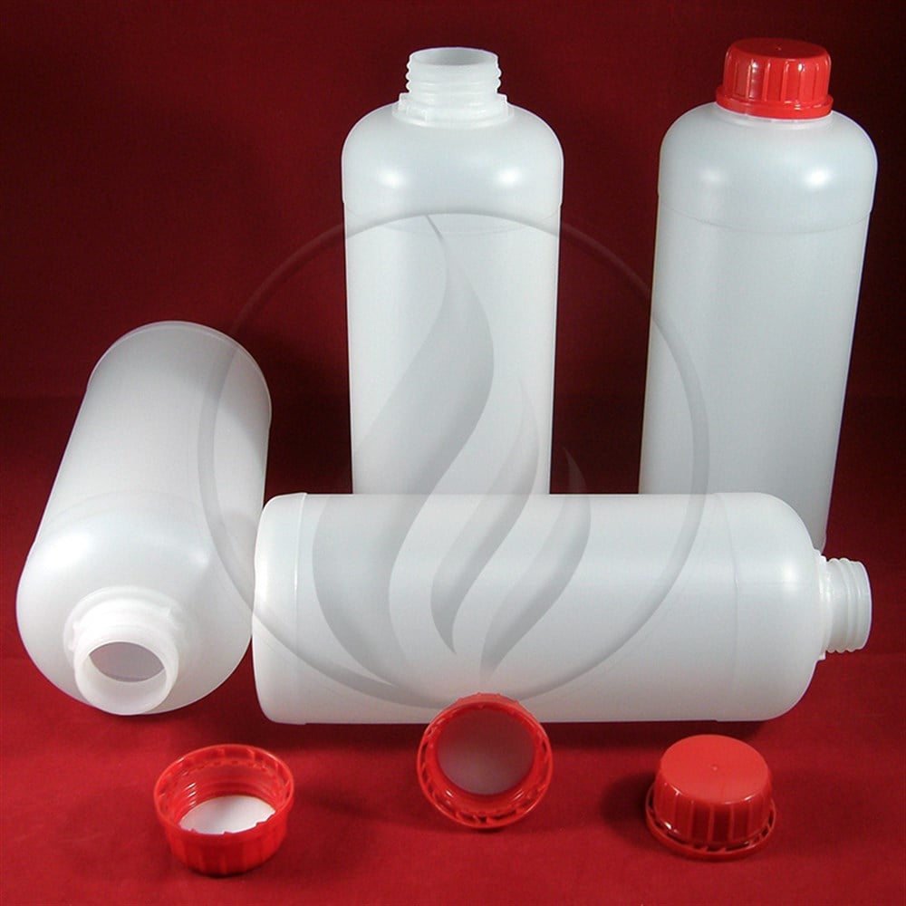 Alev Kimya1 Lt Yarı Şeffaf, Kırmızı Kilitli Kapaklı, Hdpe ŞişeHdpeYŞKK1000