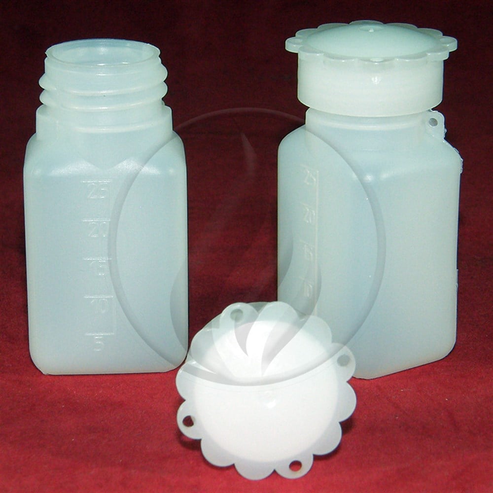LP Italiana25 ml HDPE Şişe, Dikdörtgen Tabanlı, Taksimatlı, Contalı KapakAK25TKLdpe