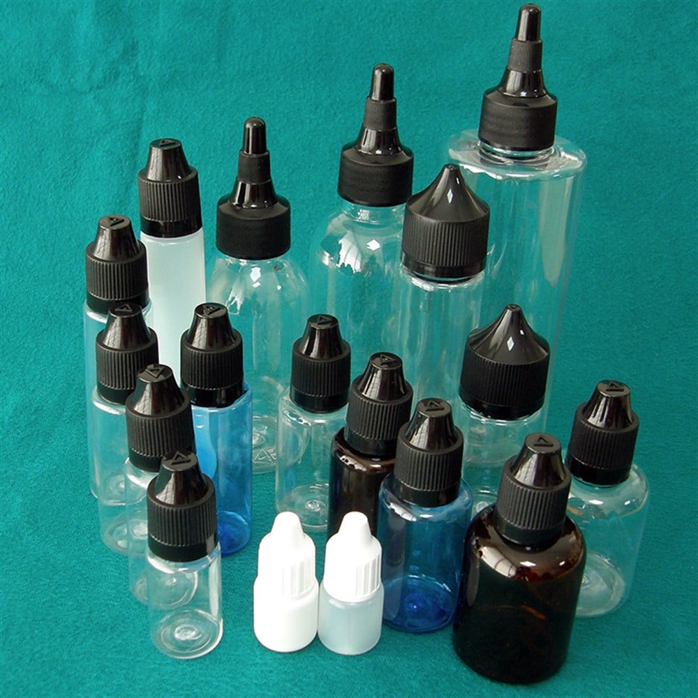 50 ml Şeffaf, İnce Damlalıklı, Bastır Çevir Kapaklı Tombul Şişe