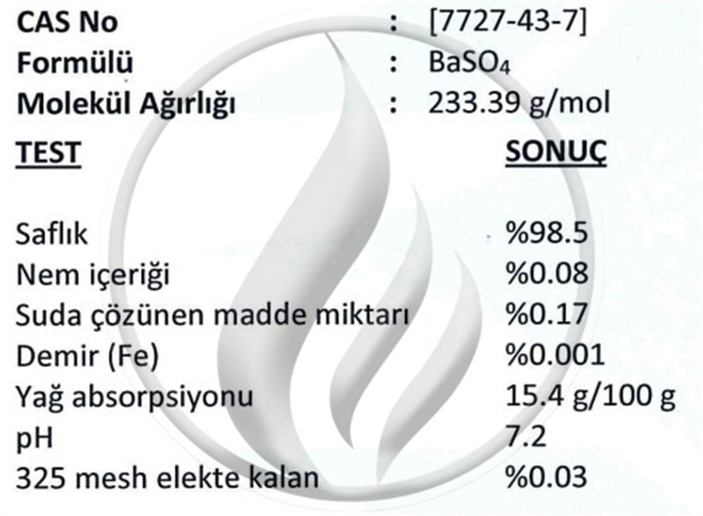Baryum Sülfat - For Synthesis [7727-43-7] 1 Kg