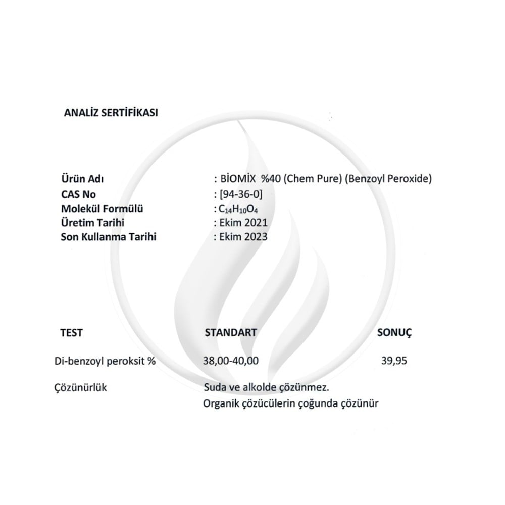 Alev KimyaBenzoil Peroksit %40 [94-36-0]AKBLP