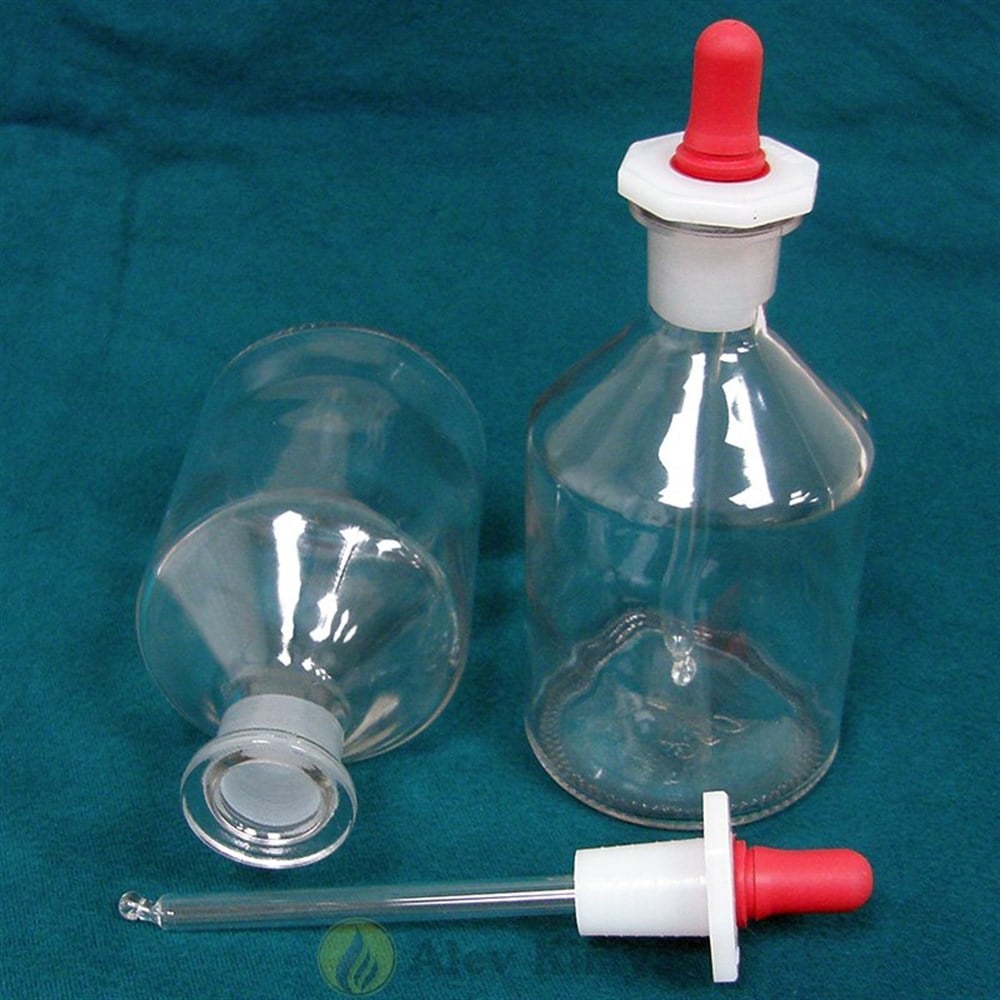 Cam Damlalık Şişe, Puarlı, Cam Pipetli, Şeffaf, 250 ml – 1 Adet