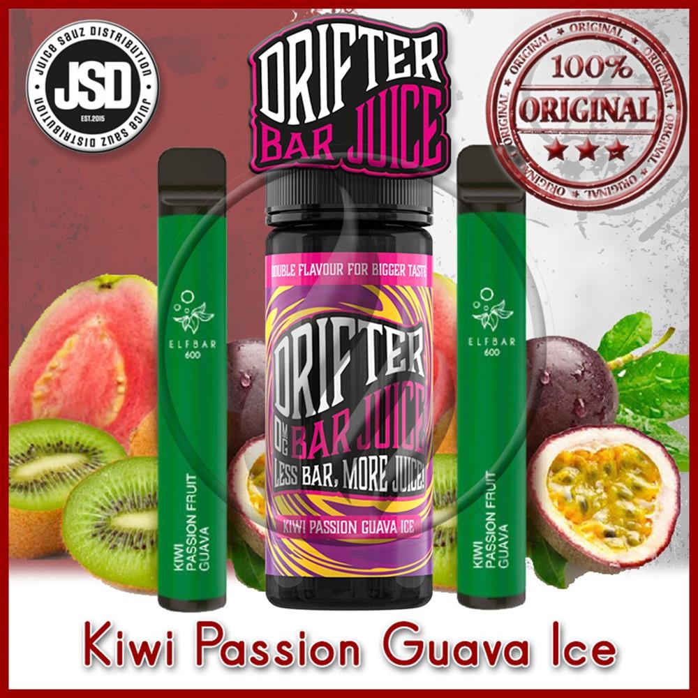 Vampire VapeDrifter Bar - Kiwi Passion Guava IceJSD - Kiwi Passion Guava Ice 10 ml