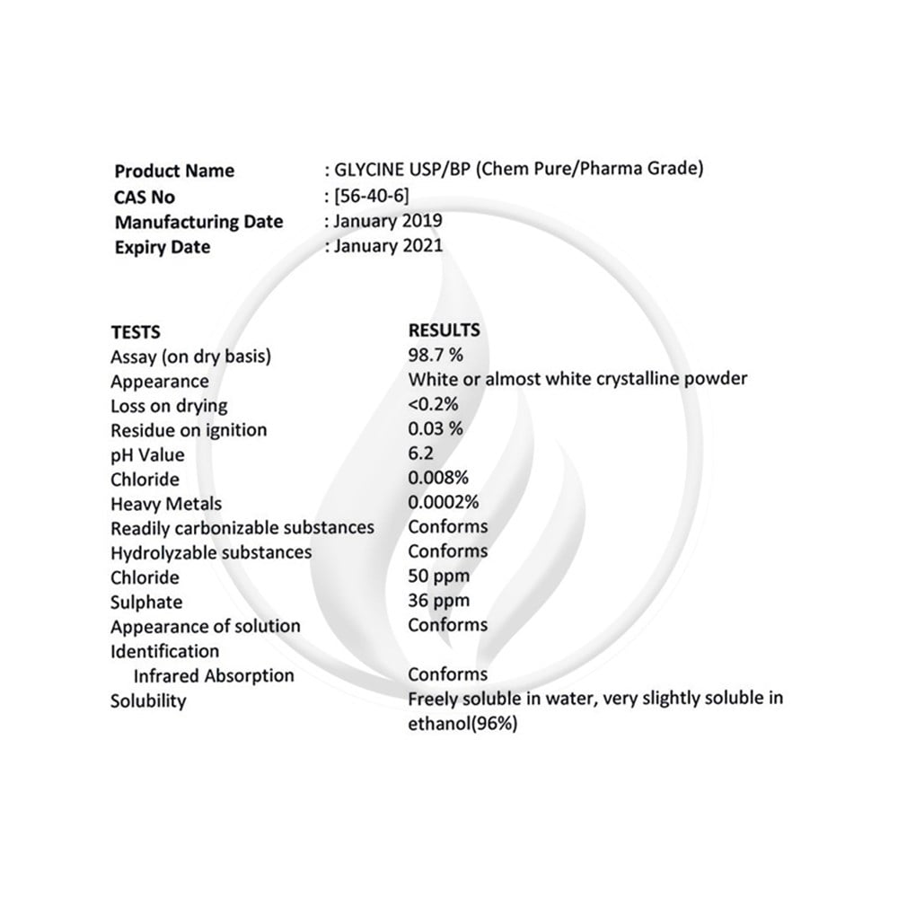 Alev KimyaGlisin (GLYCINE) – Usp/Bp - Pharma Grade [56-40-6] 1 KgAKGLN