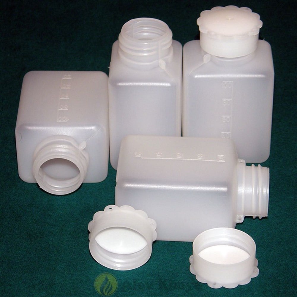 HDPE Şişe, Kare, Taksimatlı, Contalı Kapak, 100 ml