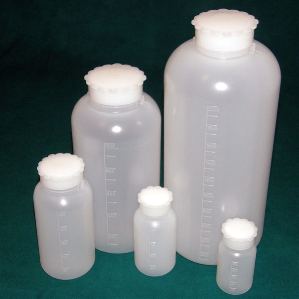 LDPE Şişe, Silindirik, Taksimatlı, Contalı Kapak, Geniş Boyunlu, 50 ml