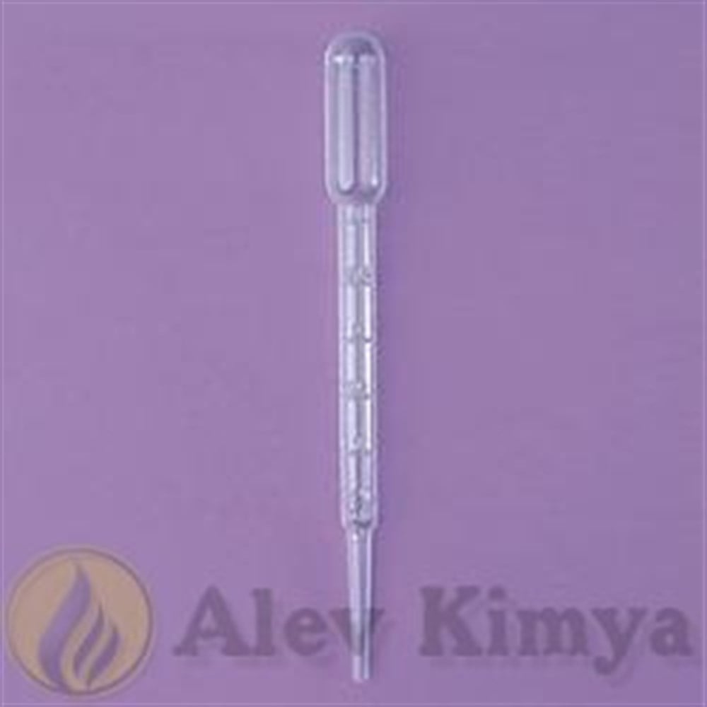 Pastör Pipeti, Hacim 3 ml, Uzunluk 150 mm, Taksimatlı, 26 damla/ml - 1 Pakette 500 Adet