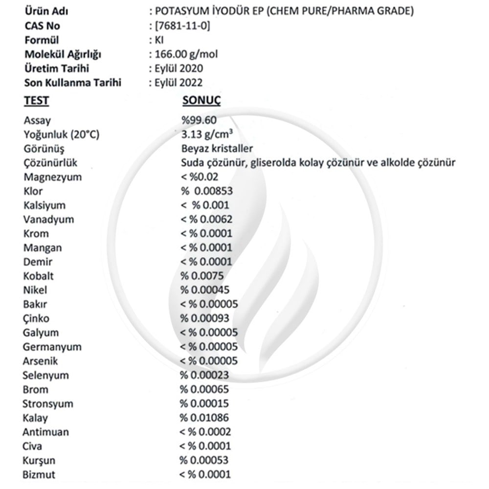Alev KimyaPotasyum İyodür [7681-11-0]AKPI