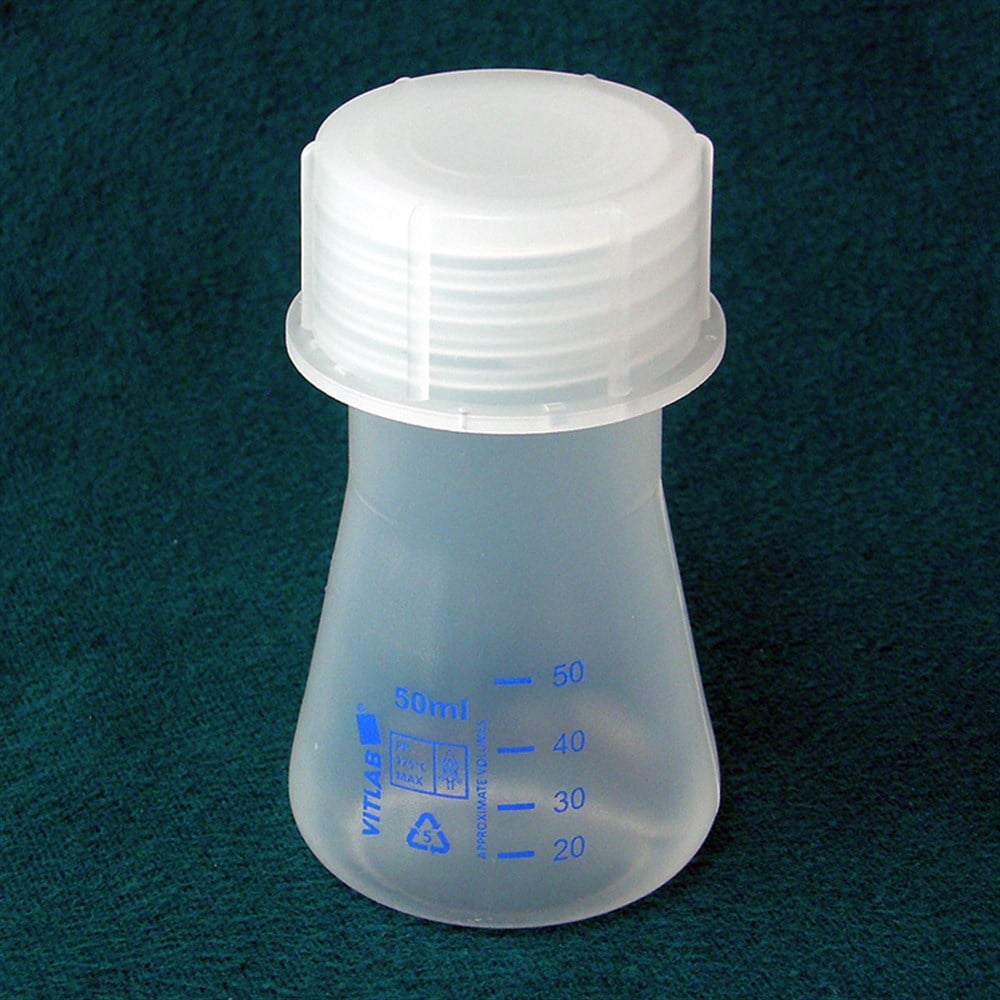 PP Erlenmayer, 50 ml, Kapaklı