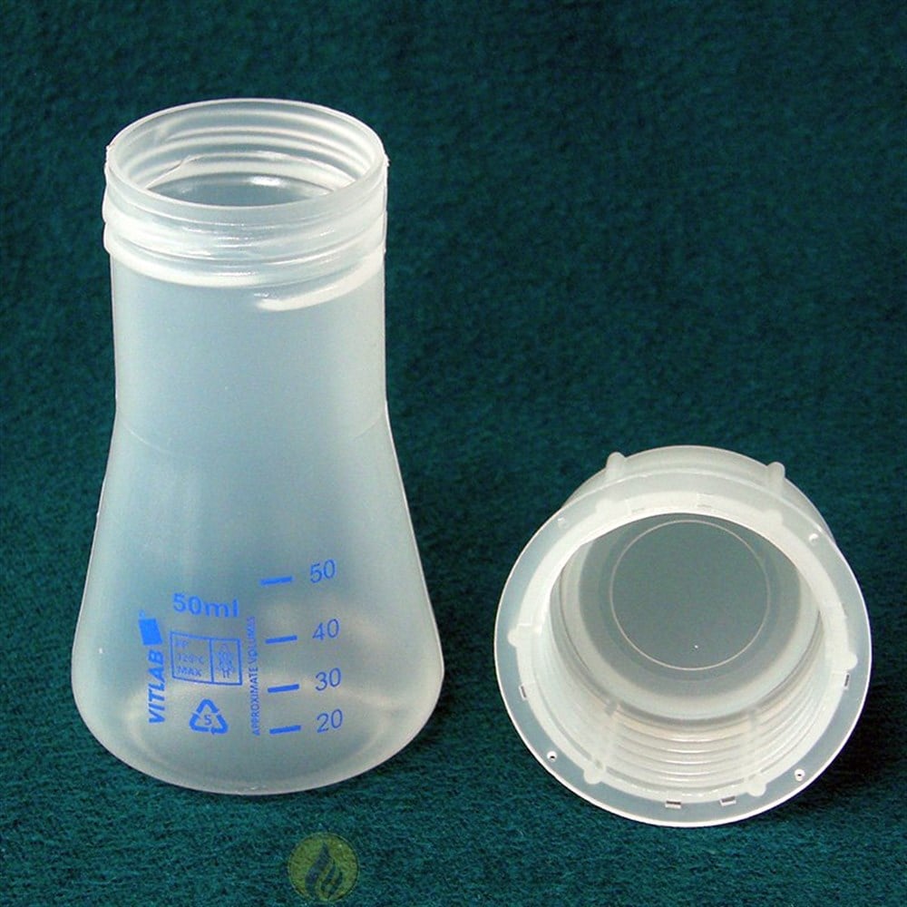 PP Erlenmayer, 50 ml, Kapaklı