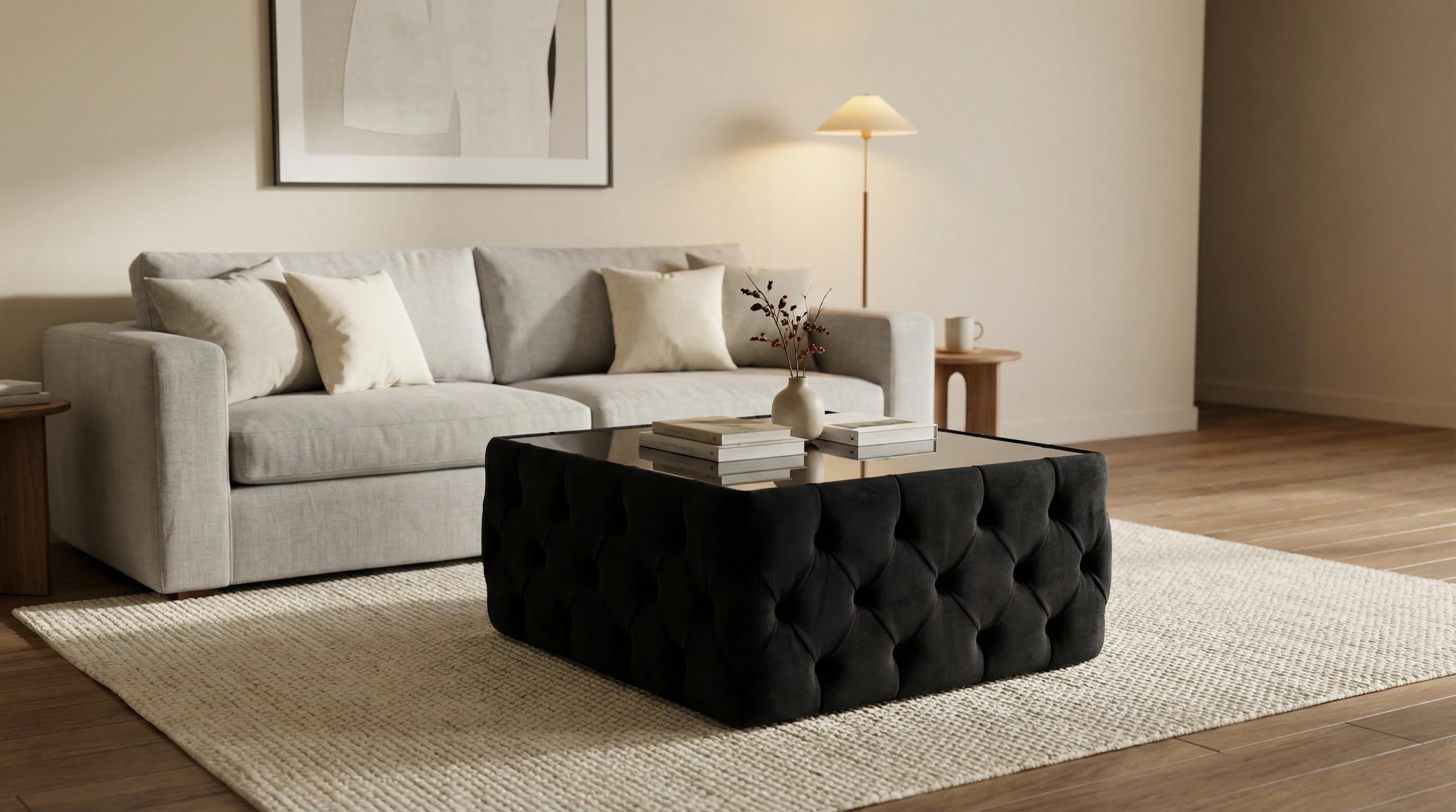  Kare Orta Sehpa Siyah Chester 