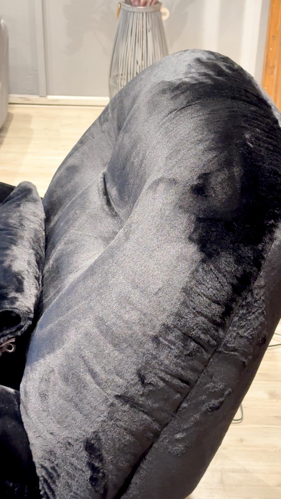  Premium Sallanan Baba Koltuğu Siyah Tavşan Tüyü  